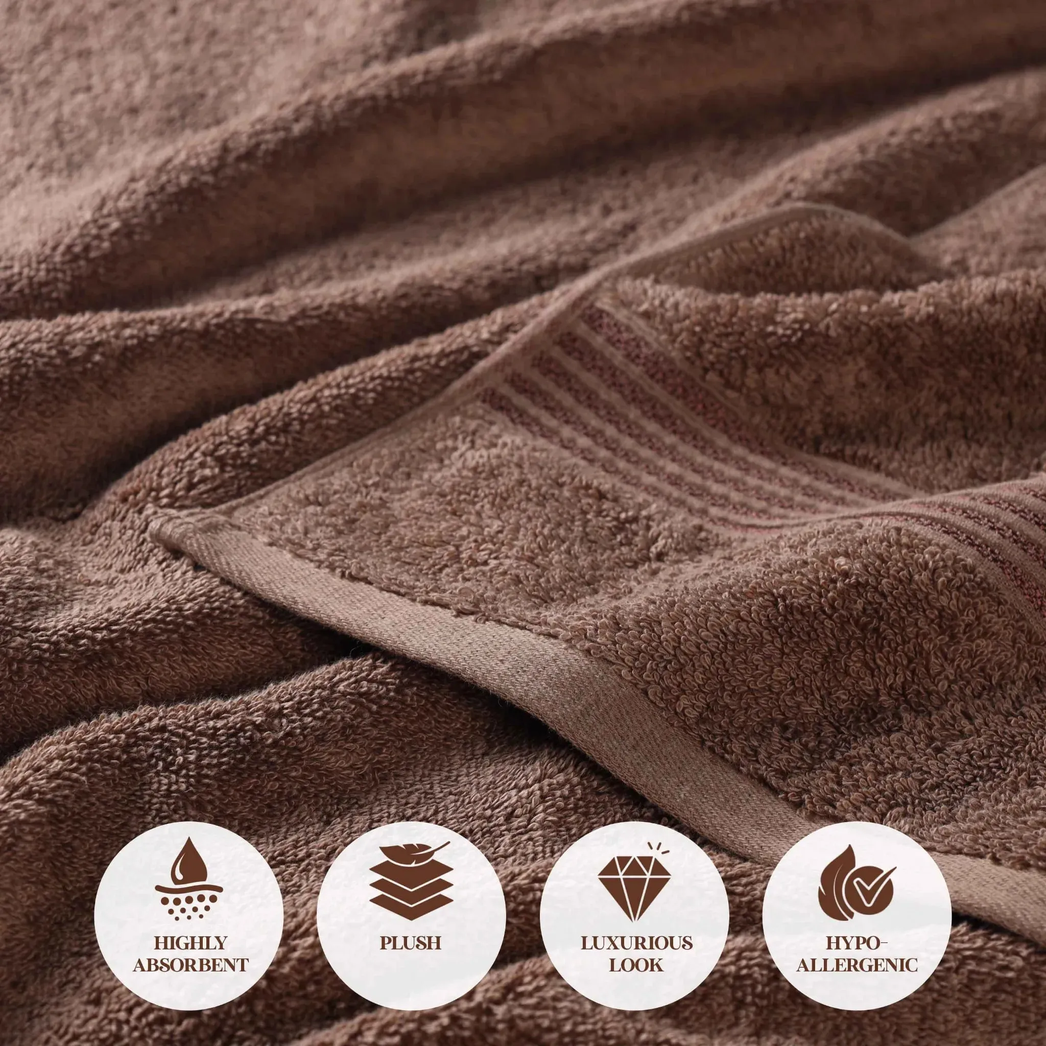 Heritage Egyptian Cotton Plush Thick Absorbent Bath Towel Set of 2 - Image 14