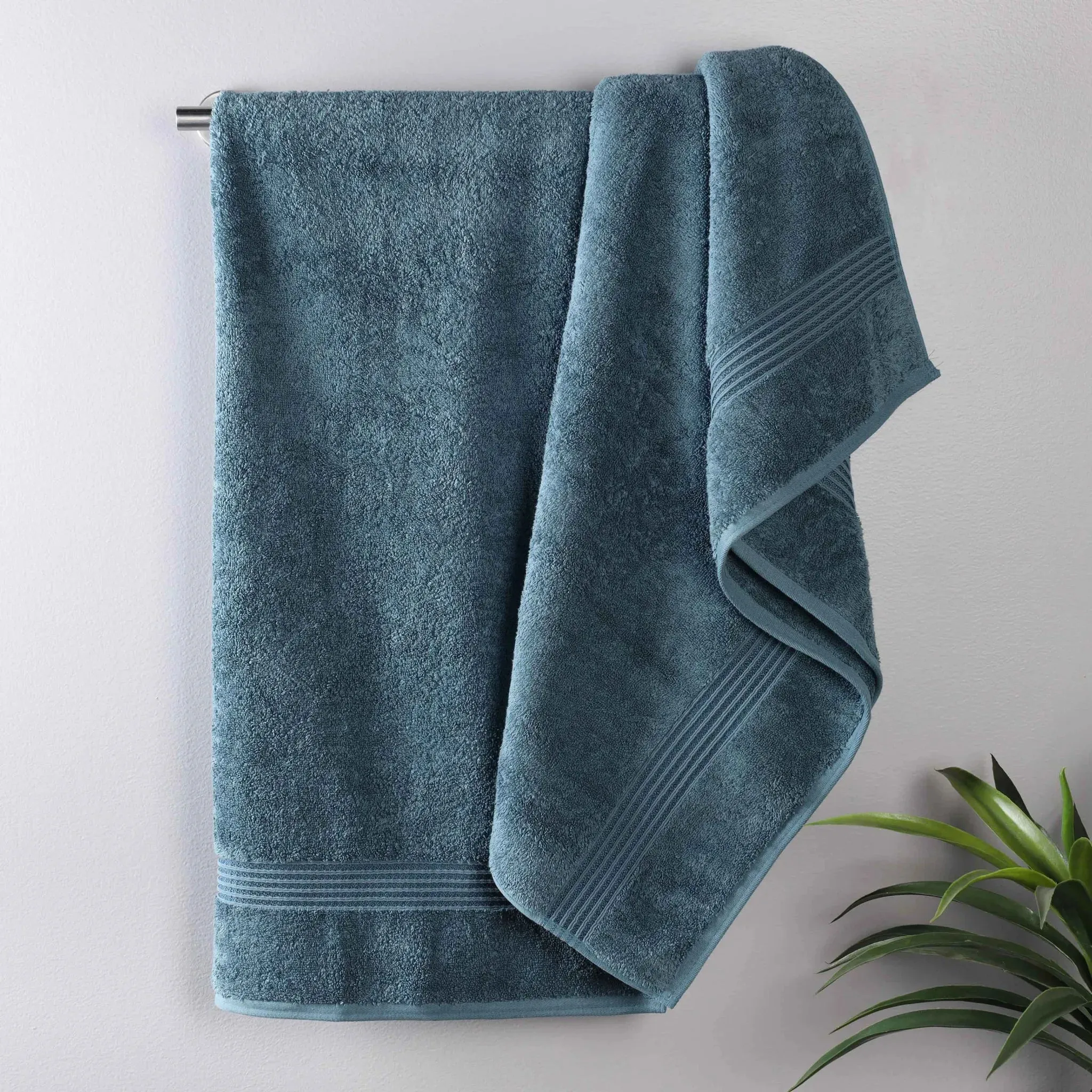 Heritage Egyptian Cotton Plush Thick Absorbent Bath Towel Set of 2 - Image 3