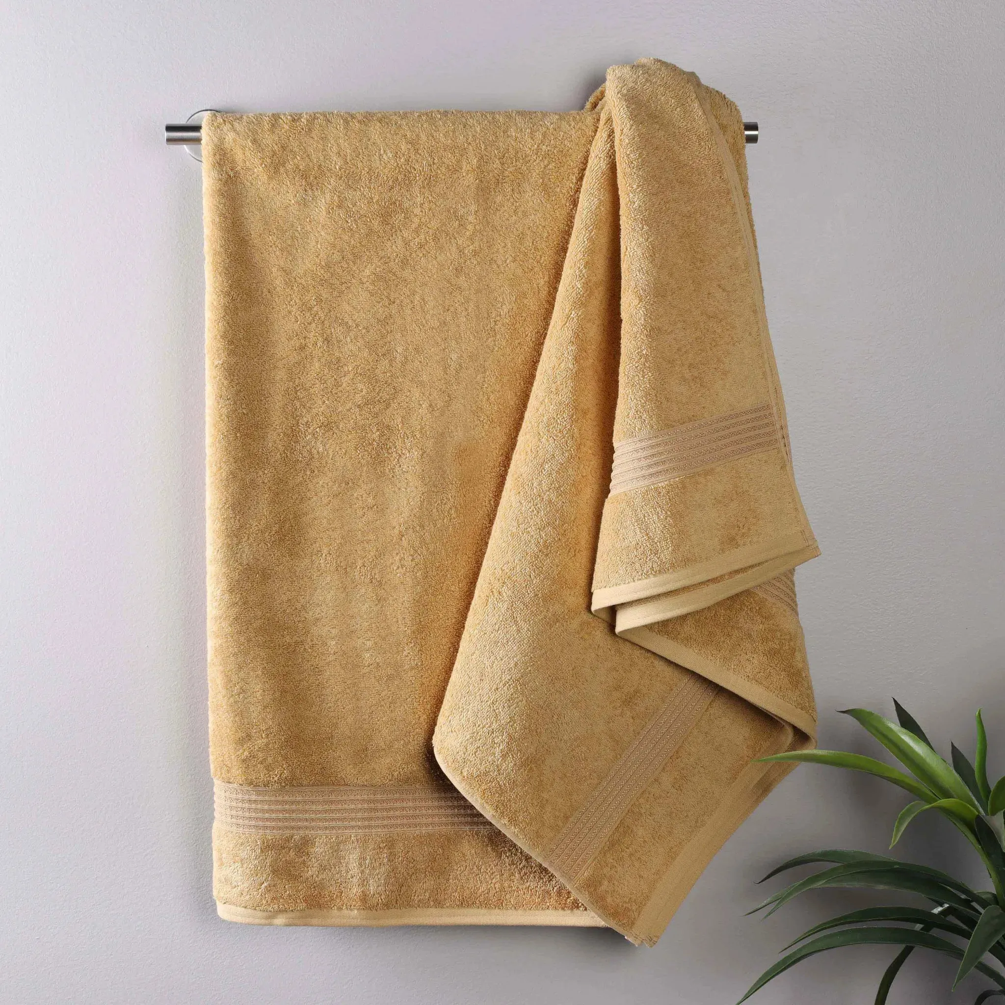 Heritage Egyptian Cotton Plush Thick Absorbent Bath Towel Set of 2 - Image 7