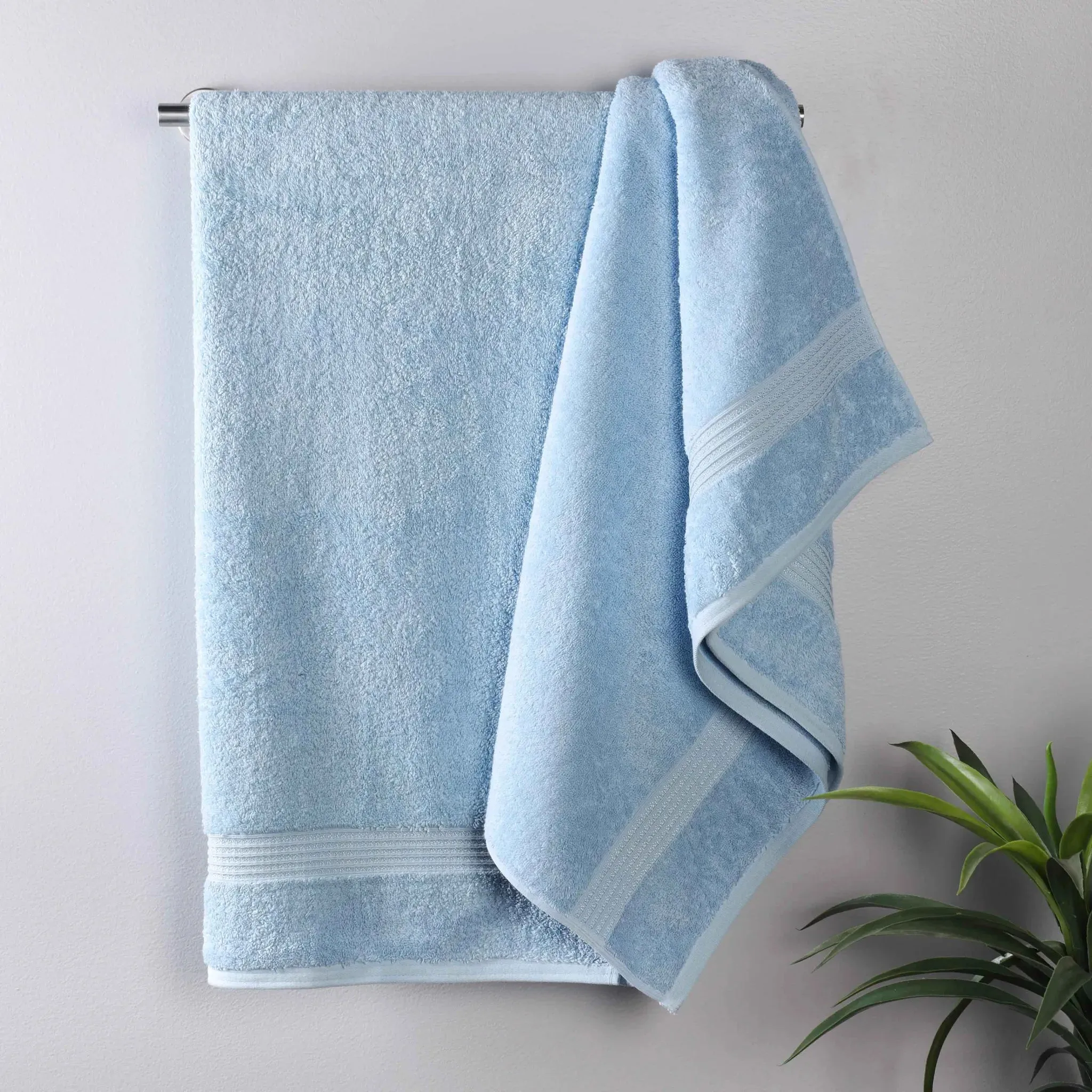 Heritage Egyptian Cotton Plush Thick Absorbent Bath Towel Set of 2 - Image 9