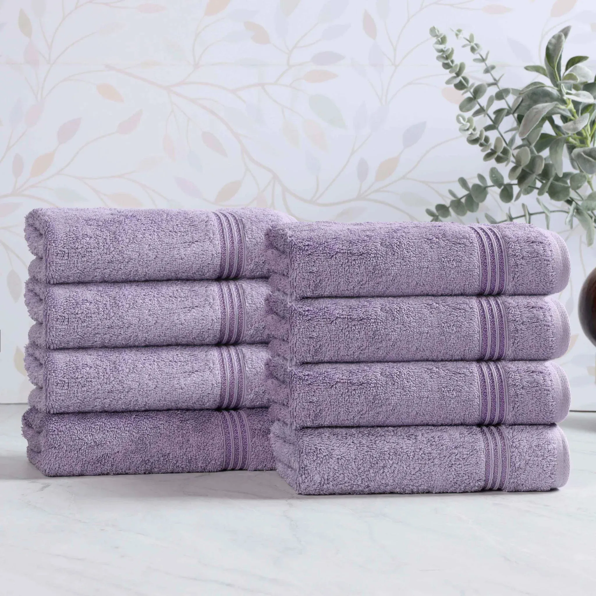 Heritage Egyptian Cotton Plush Thick Absorbent Hand Towel Set of 8 - Image 10