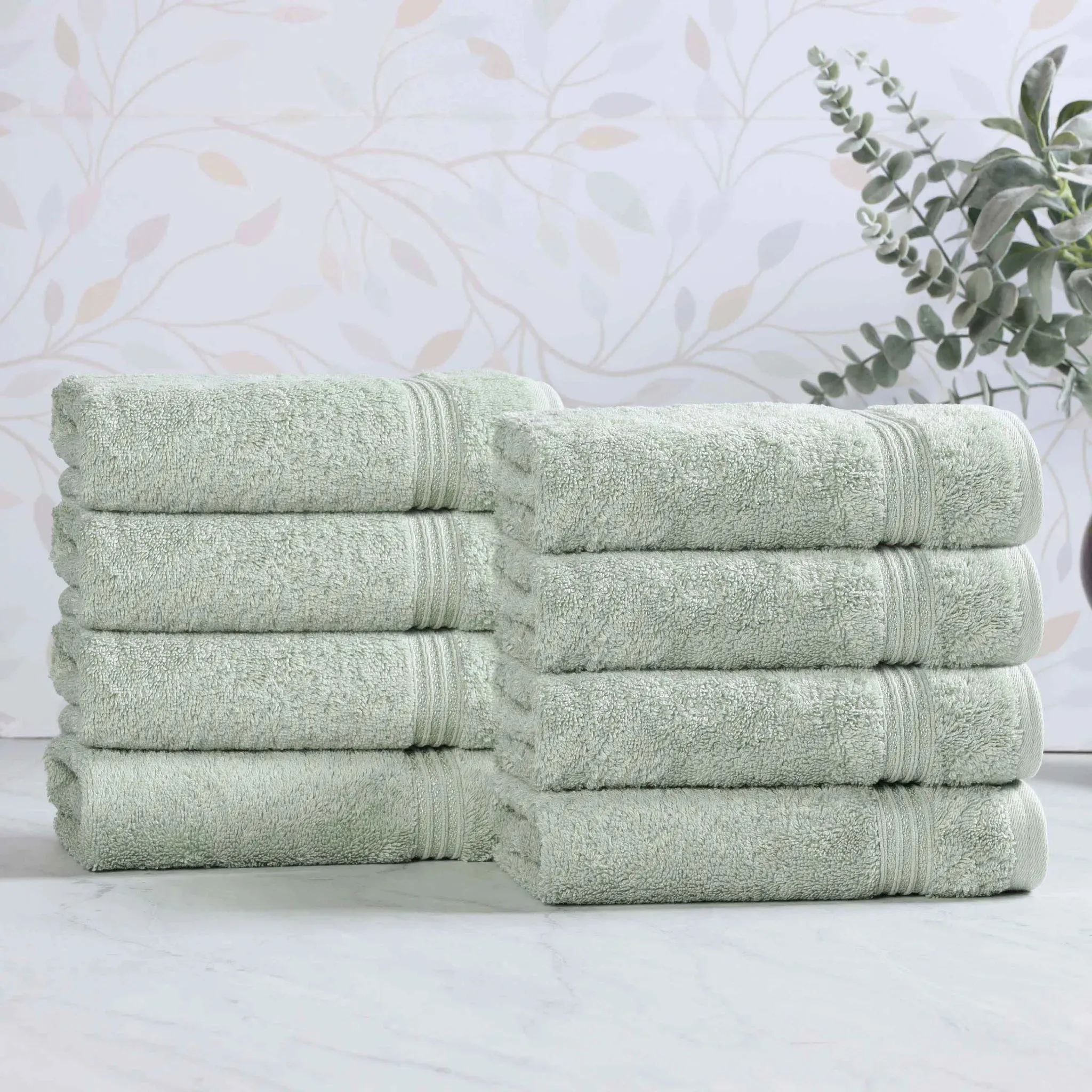 Heritage Egyptian Cotton Plush Thick Absorbent Hand Towel Set of 8 - Image 11