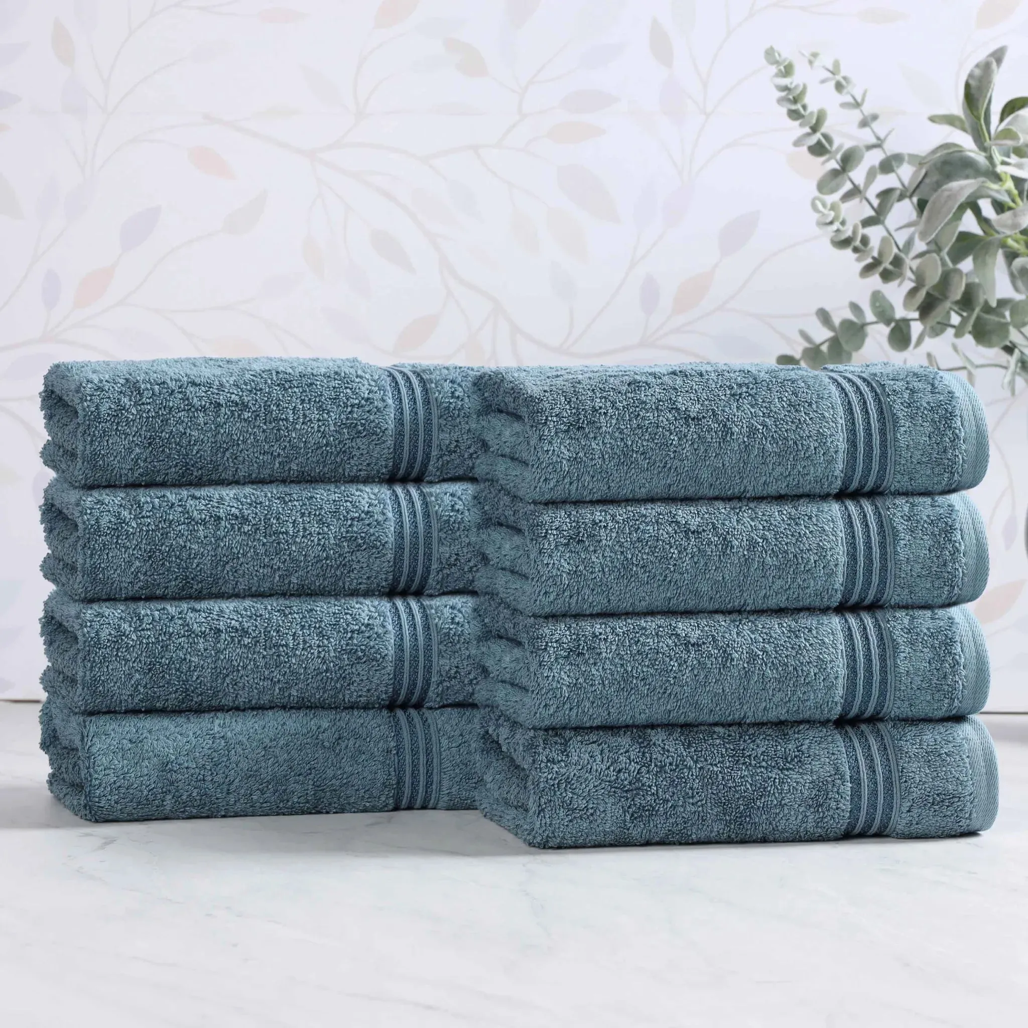 Heritage Egyptian Cotton Plush Thick Absorbent Hand Towel Set of 8 - Image 3