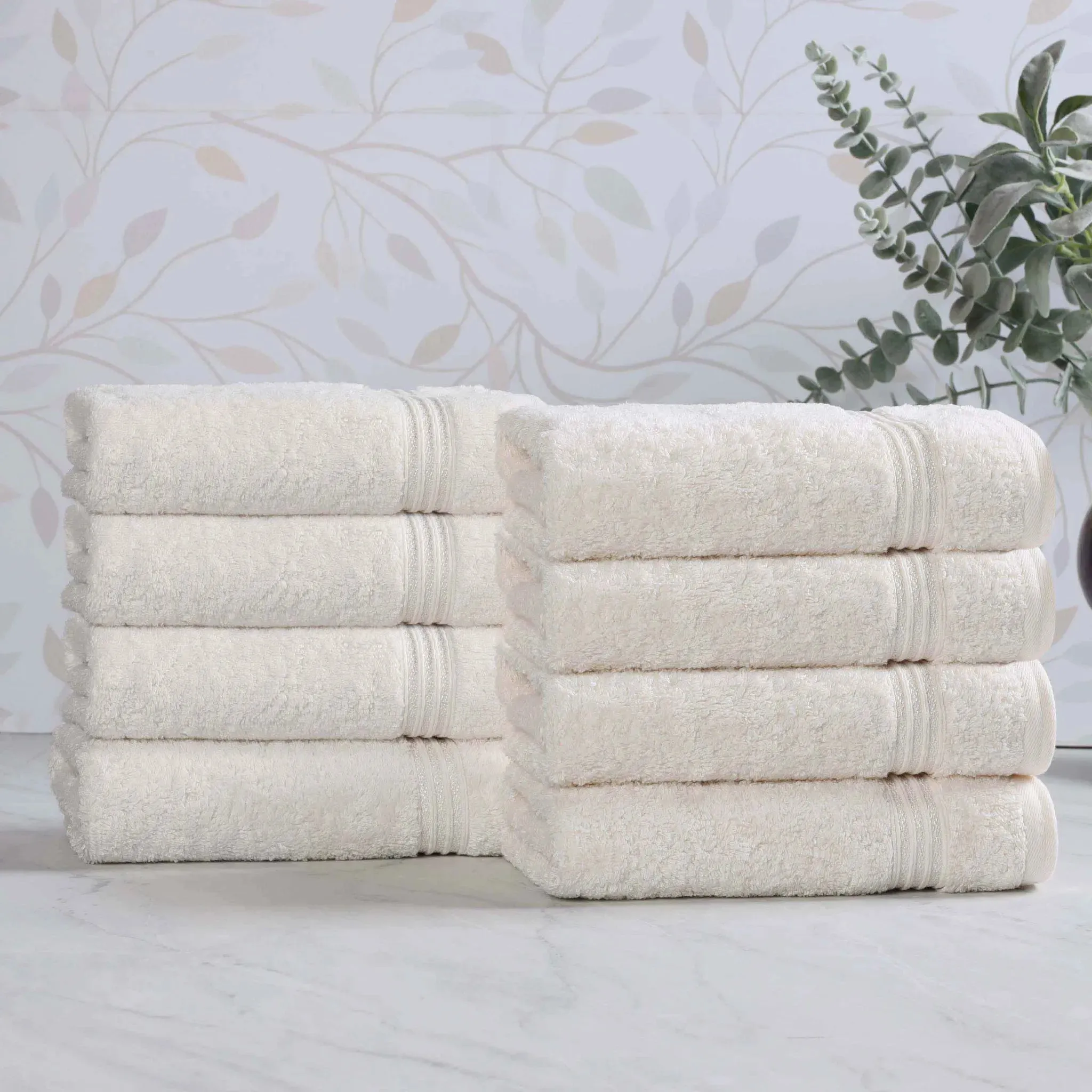 Heritage Egyptian Cotton Plush Thick Absorbent Hand Towel Set of 8 - Image 4