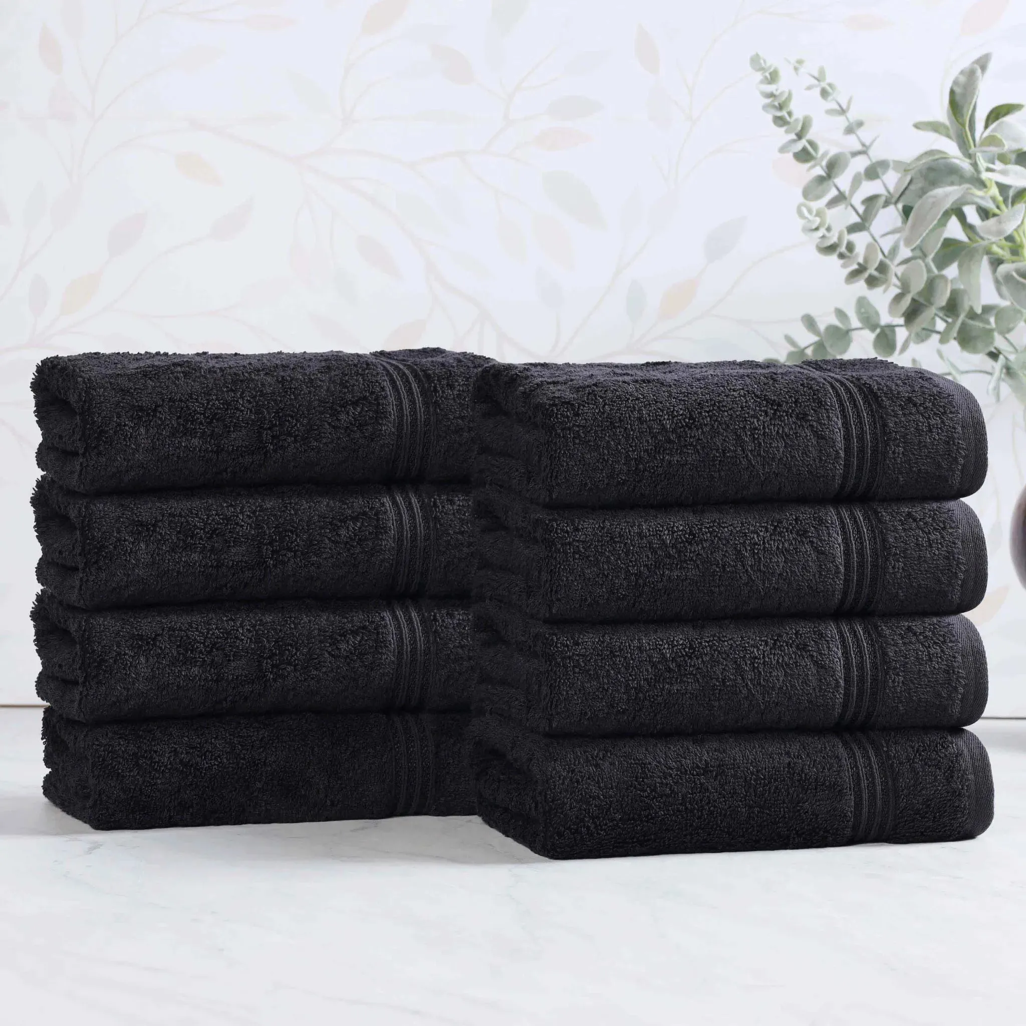 Heritage Egyptian Cotton Plush Thick Absorbent Hand Towel Set of 8 - Image 5