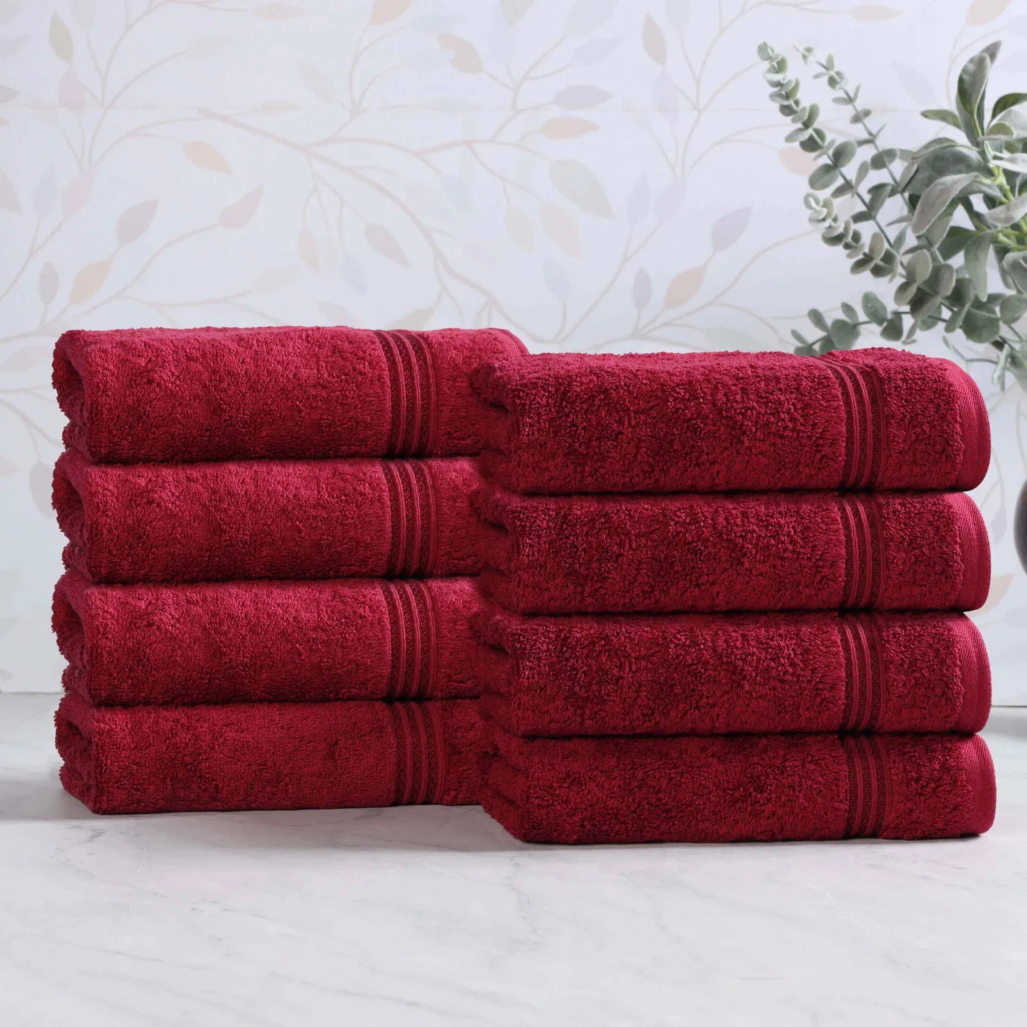 Heritage Egyptian Cotton Plush Thick Absorbent Hand Towel Set of 8 - Image 6
