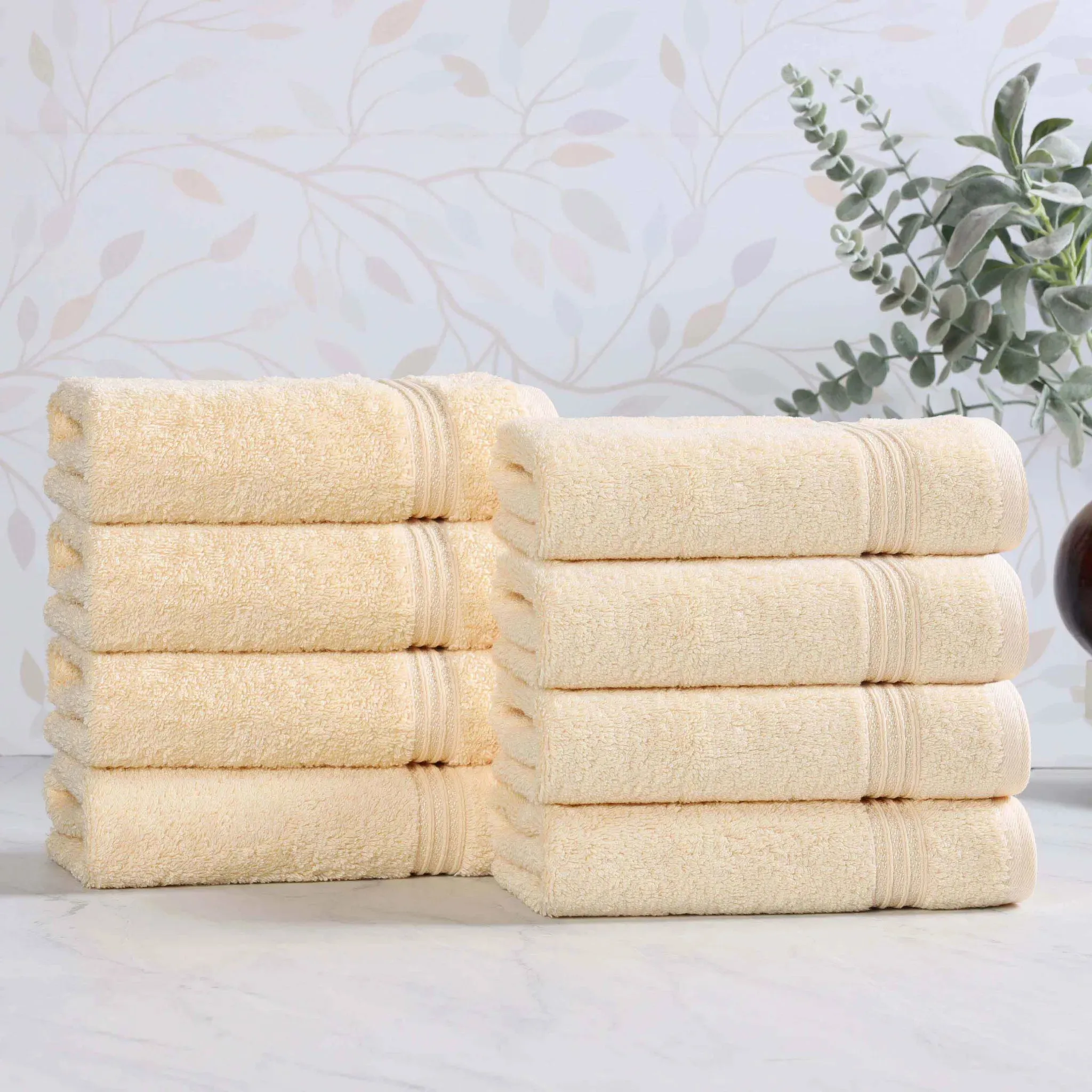 Heritage Egyptian Cotton Plush Thick Absorbent Hand Towel Set of 8 - Image 7