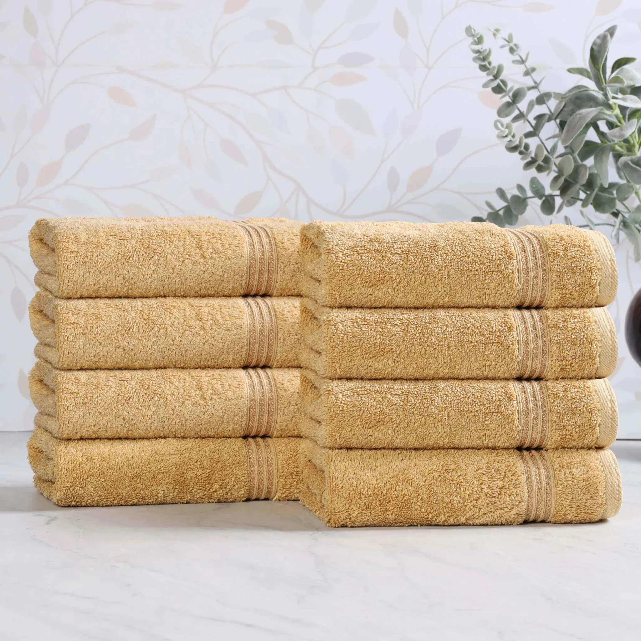 Heritage Egyptian Cotton Plush Thick Absorbent Hand Towel Set of 8 - Image 8