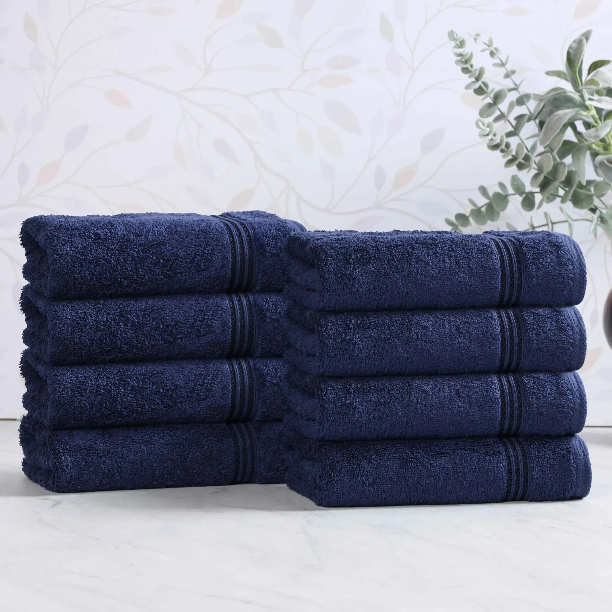 Heritage Egyptian Cotton Plush Thick Absorbent Hand Towel Set of 8 - Image 9