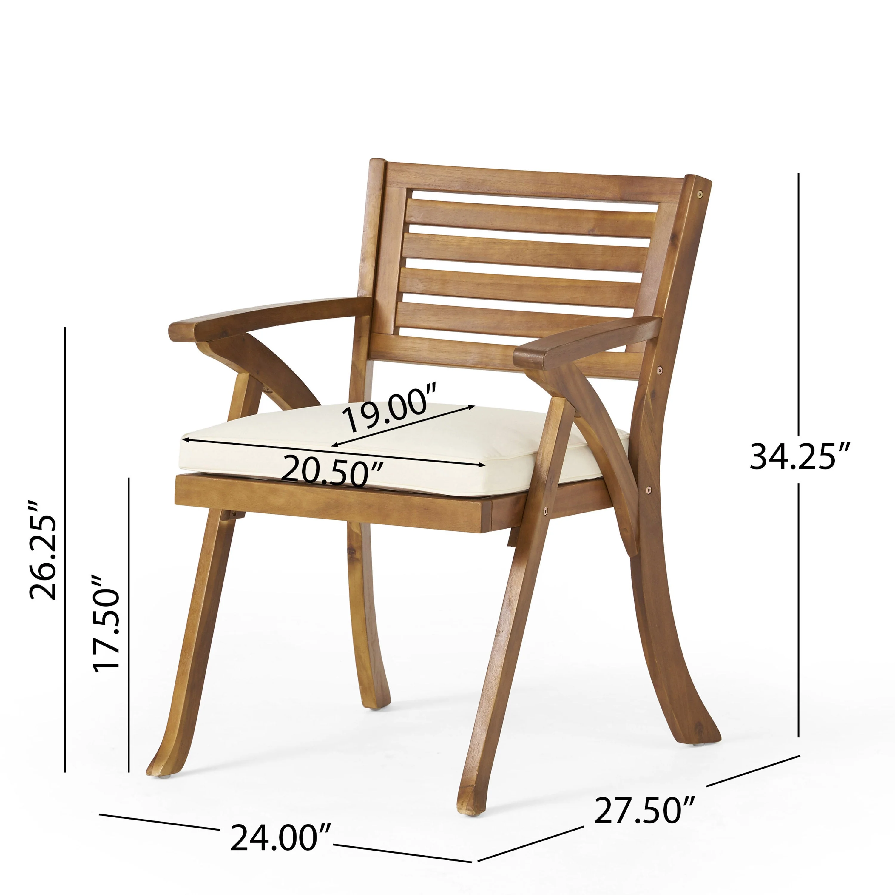 Hermosa 5-Piece Acacia Wood Outdoor Dining Set - Image 4
