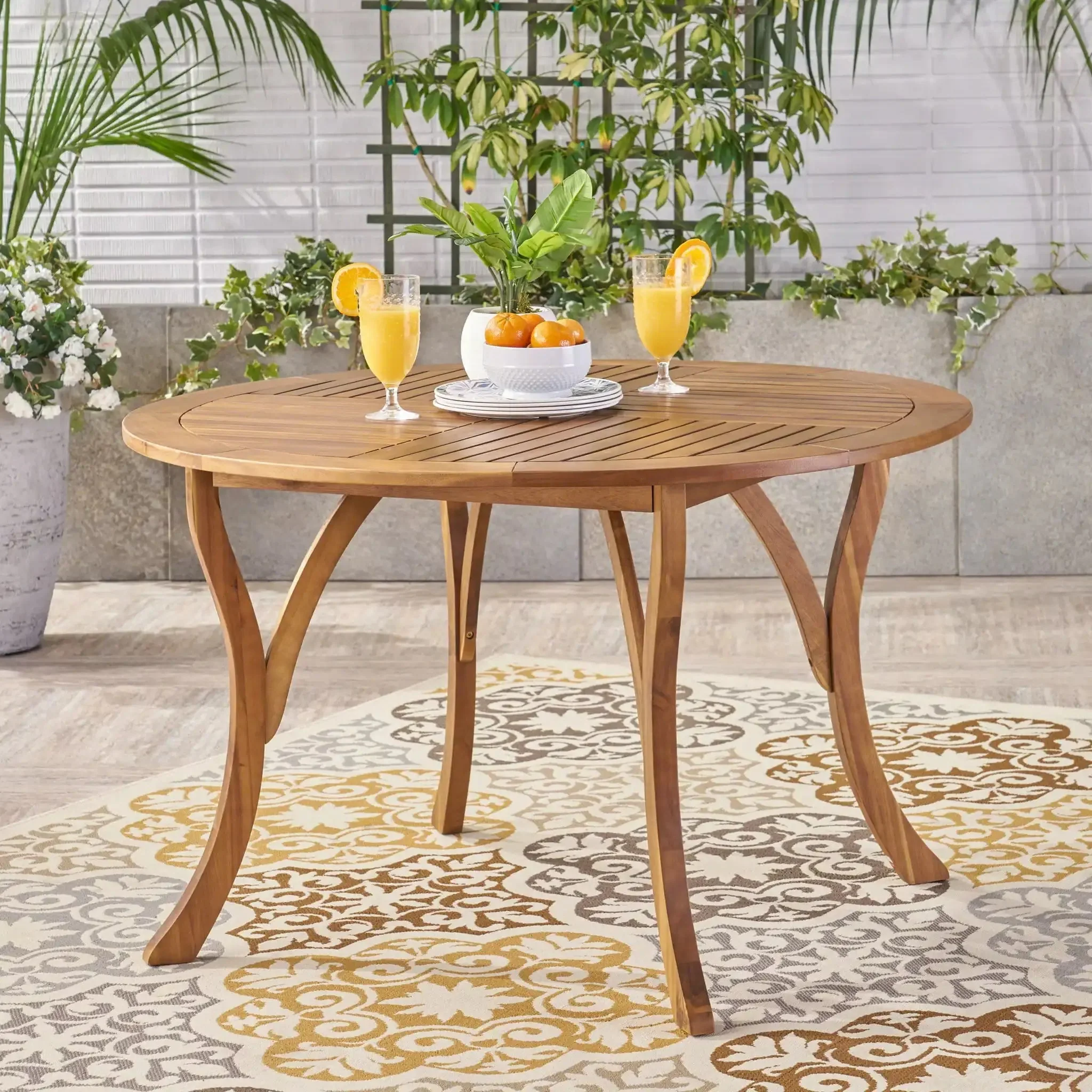 Hermosa - Outdoor Acacia Wood Table Circular Design - Image 6