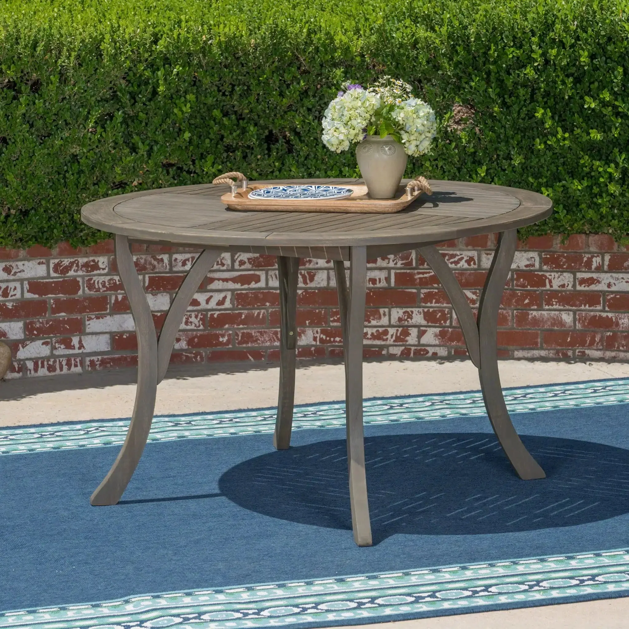 Hermosa - Outdoor Acacia Wood Table Circular Design - Image 7