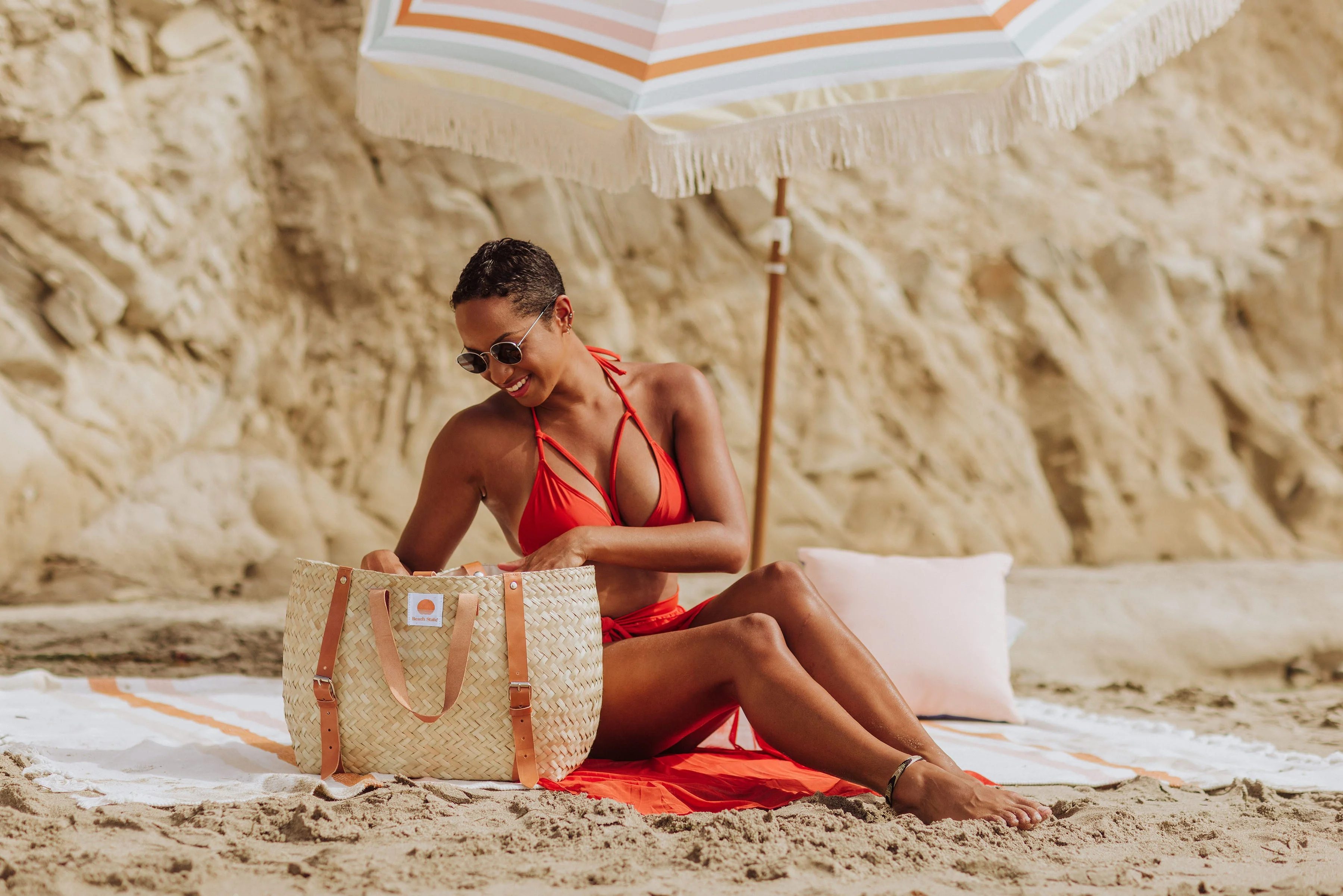Hermosa Woven Beach Cooler Bag - Image 4