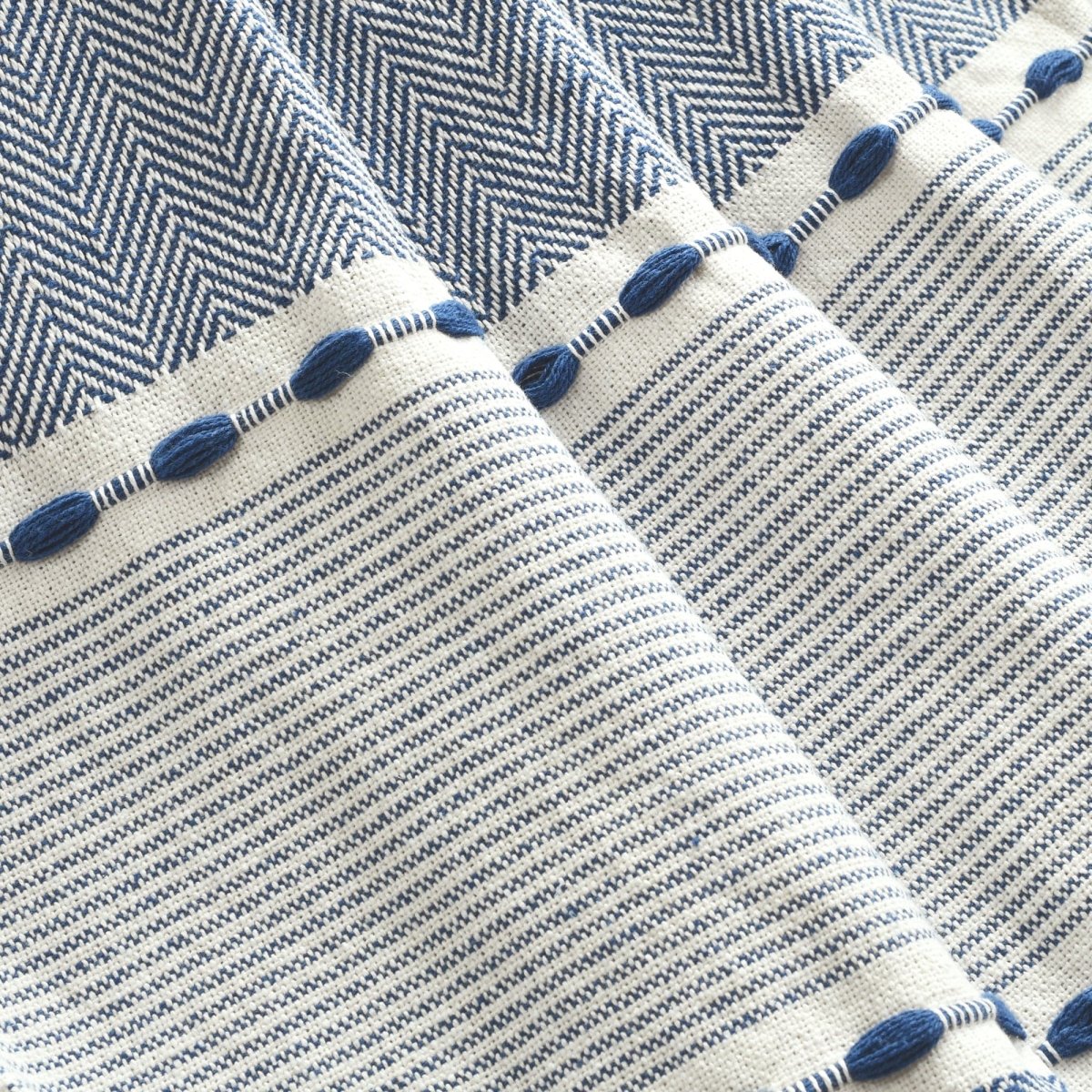 Herringbone Stripe Yarn Dyed Cotton Woven Tassel Throw - Image 13