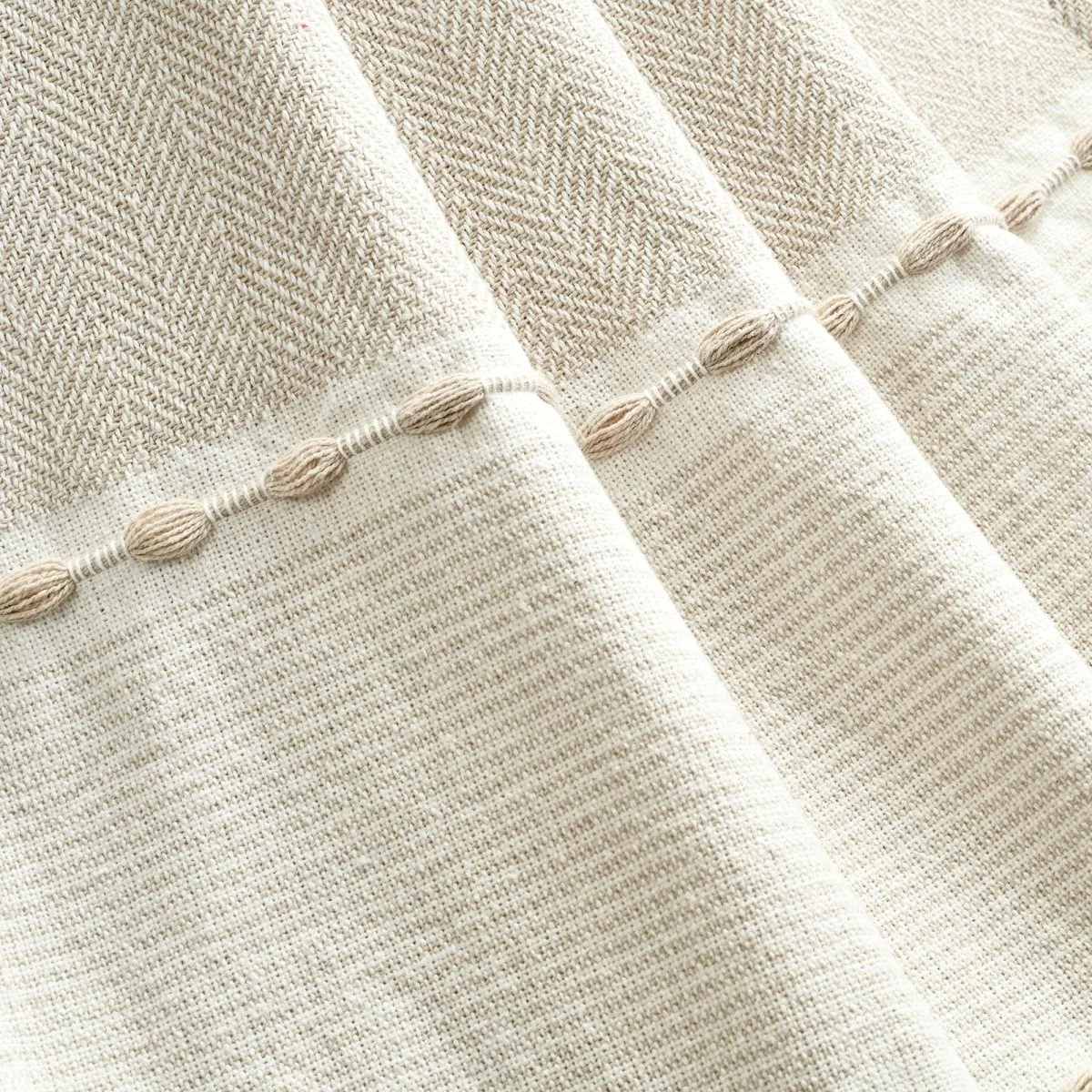 Herringbone Stripe Yarn Dyed Cotton Woven Tassel Throw - Image 14