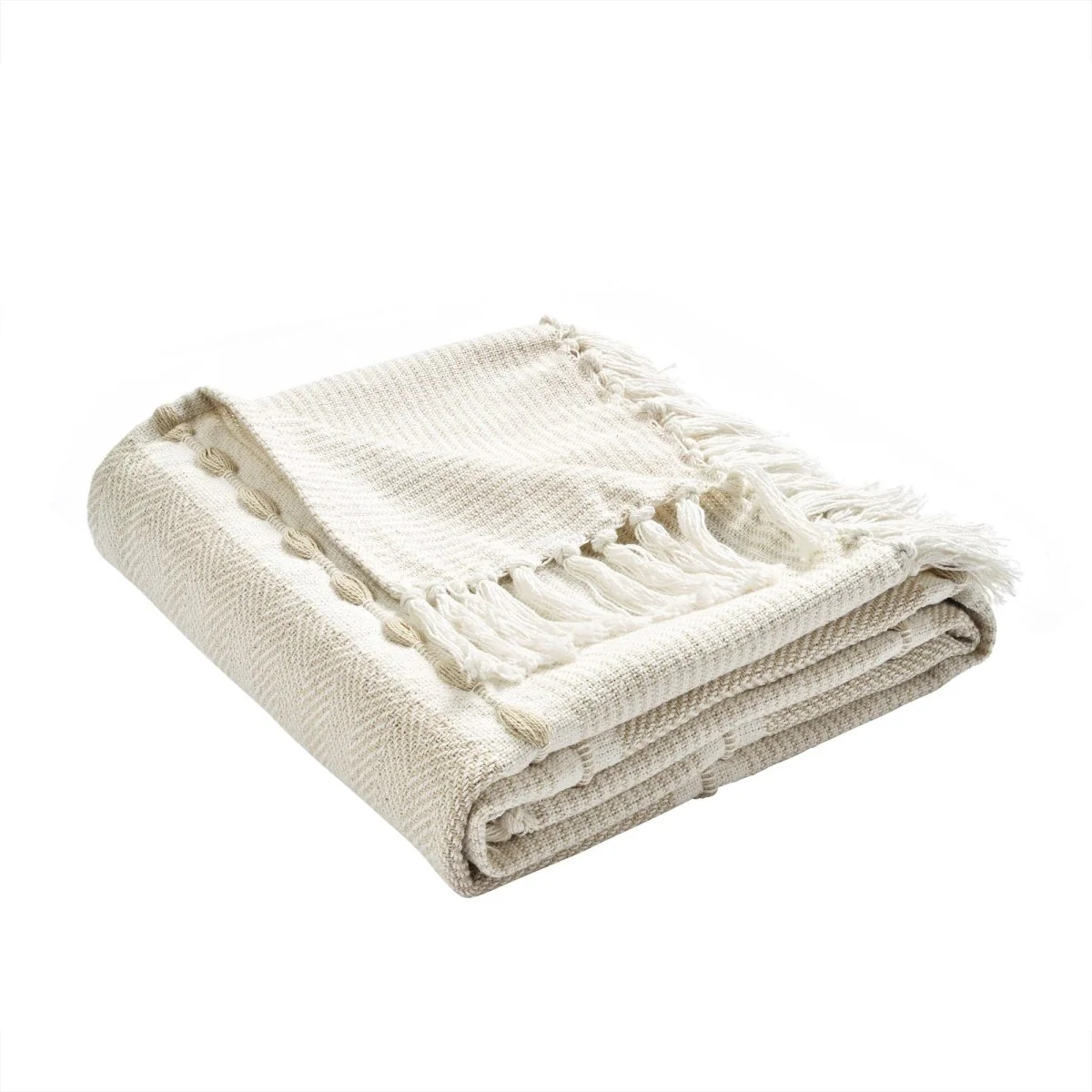 Herringbone Stripe Yarn Dyed Cotton Woven Tassel Throw - Image 20