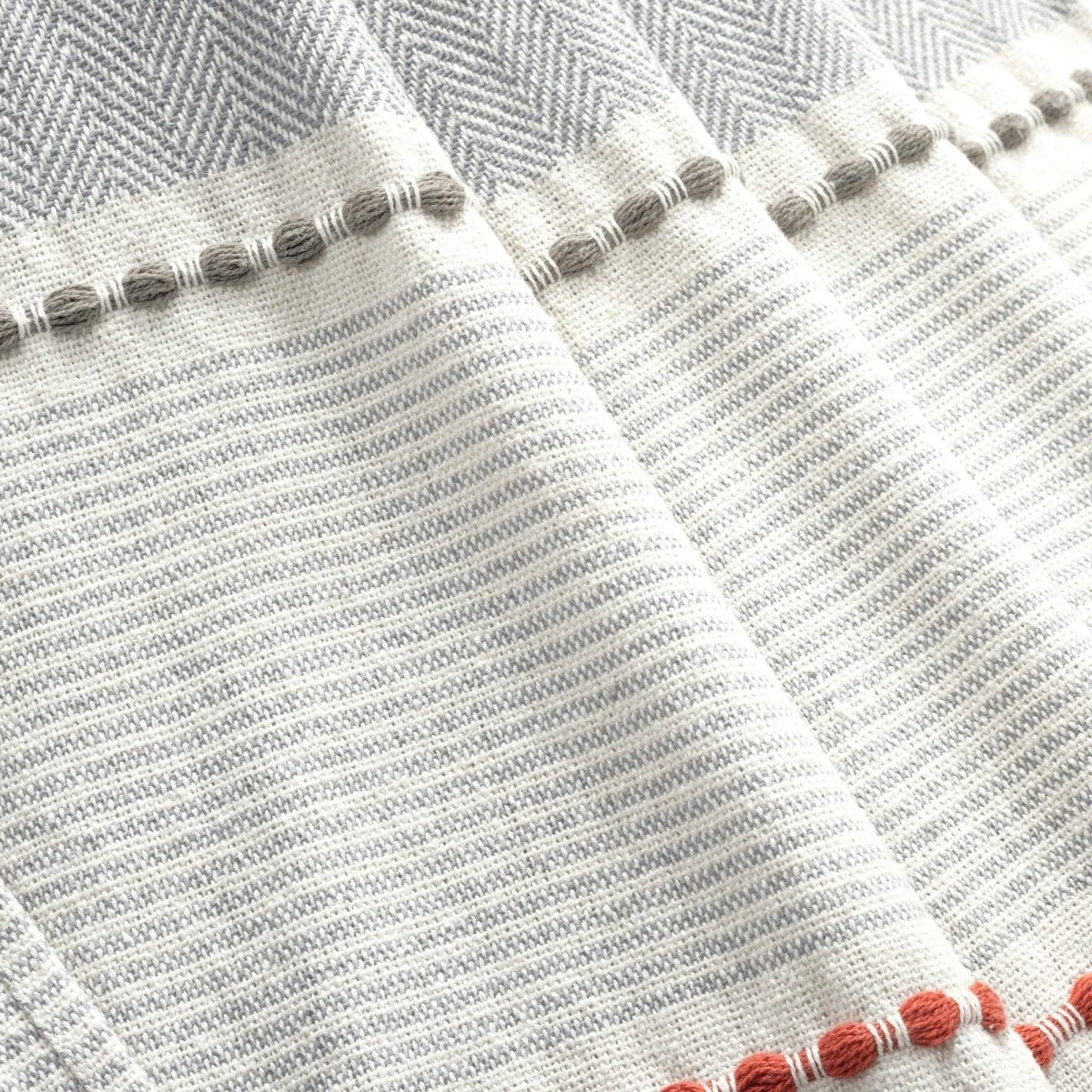 Herringbone Stripe Yarn Dyed Cotton Woven Tassel Throw - Image 31
