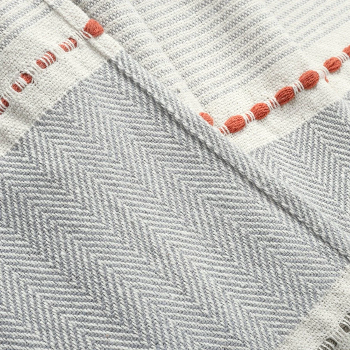 Herringbone Stripe Yarn Dyed Cotton Woven Tassel Throw - Image 33