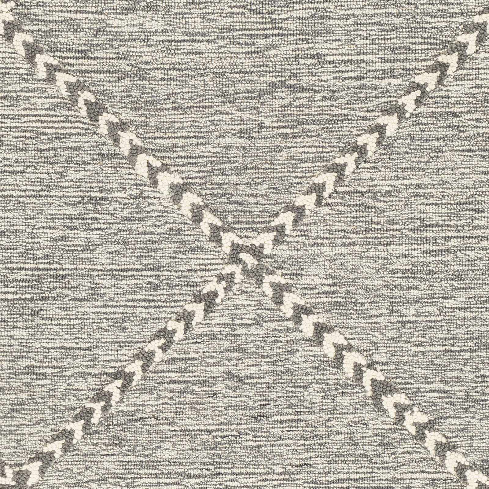 Hertfordshire Gray Trellis Tassel Wool Rug - Clearance - Image 6