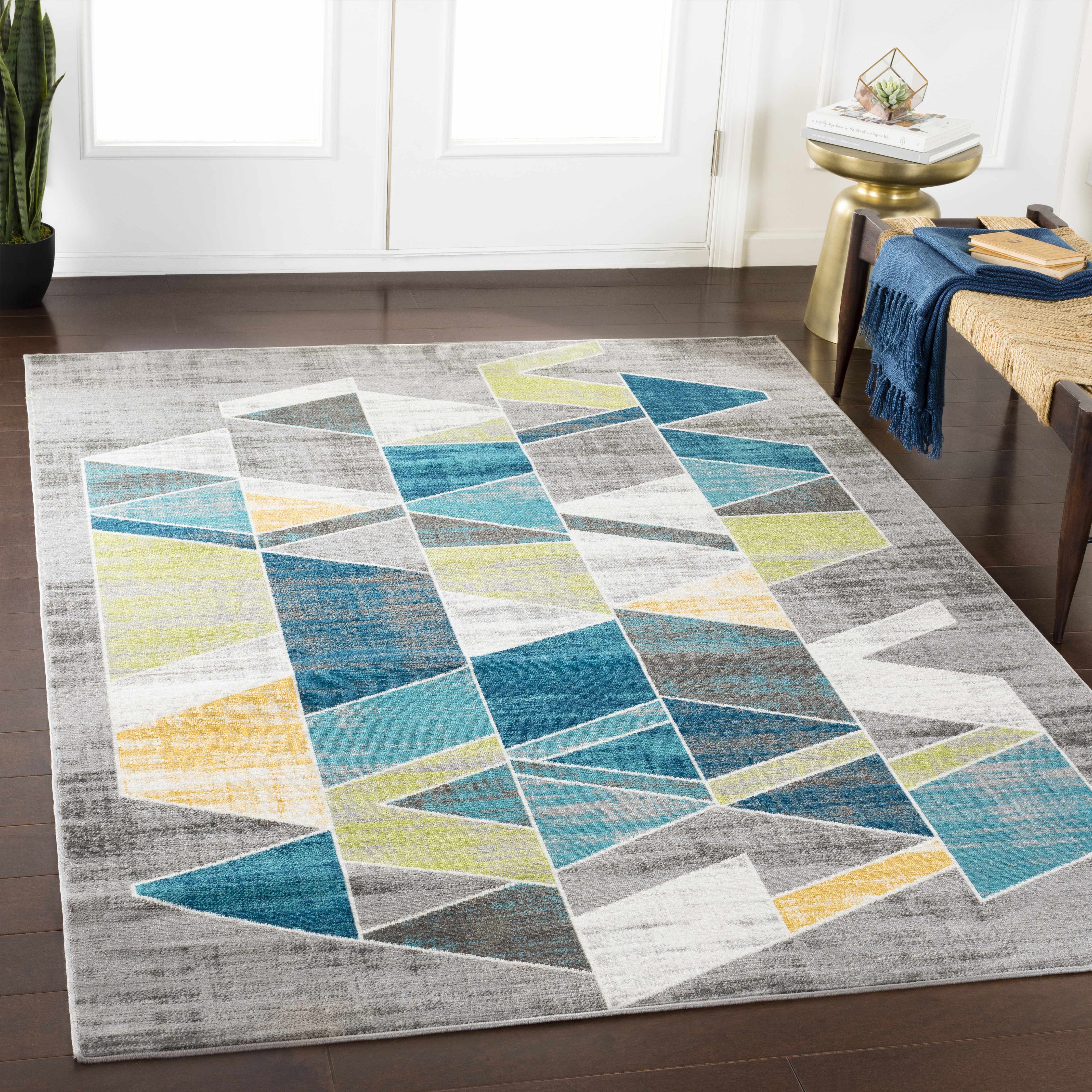 Hessel Green Triangles Area Rug - Image 2