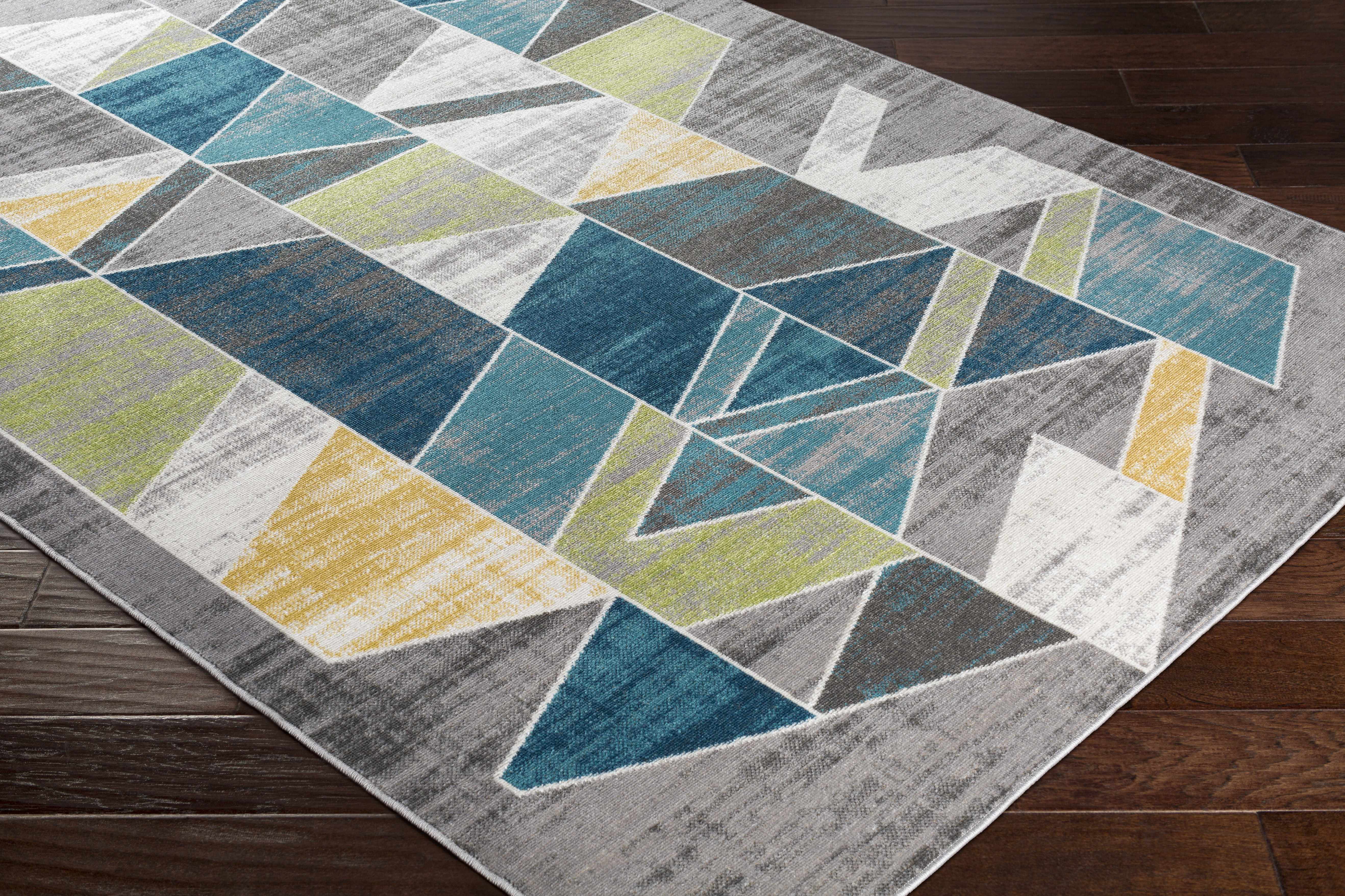 Hessel Green Triangles Area Rug - Image 6