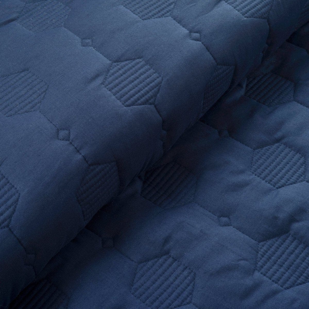 Hexagon Honeycomb Textured Cotton Quilt 3 Piece Set - Image 10