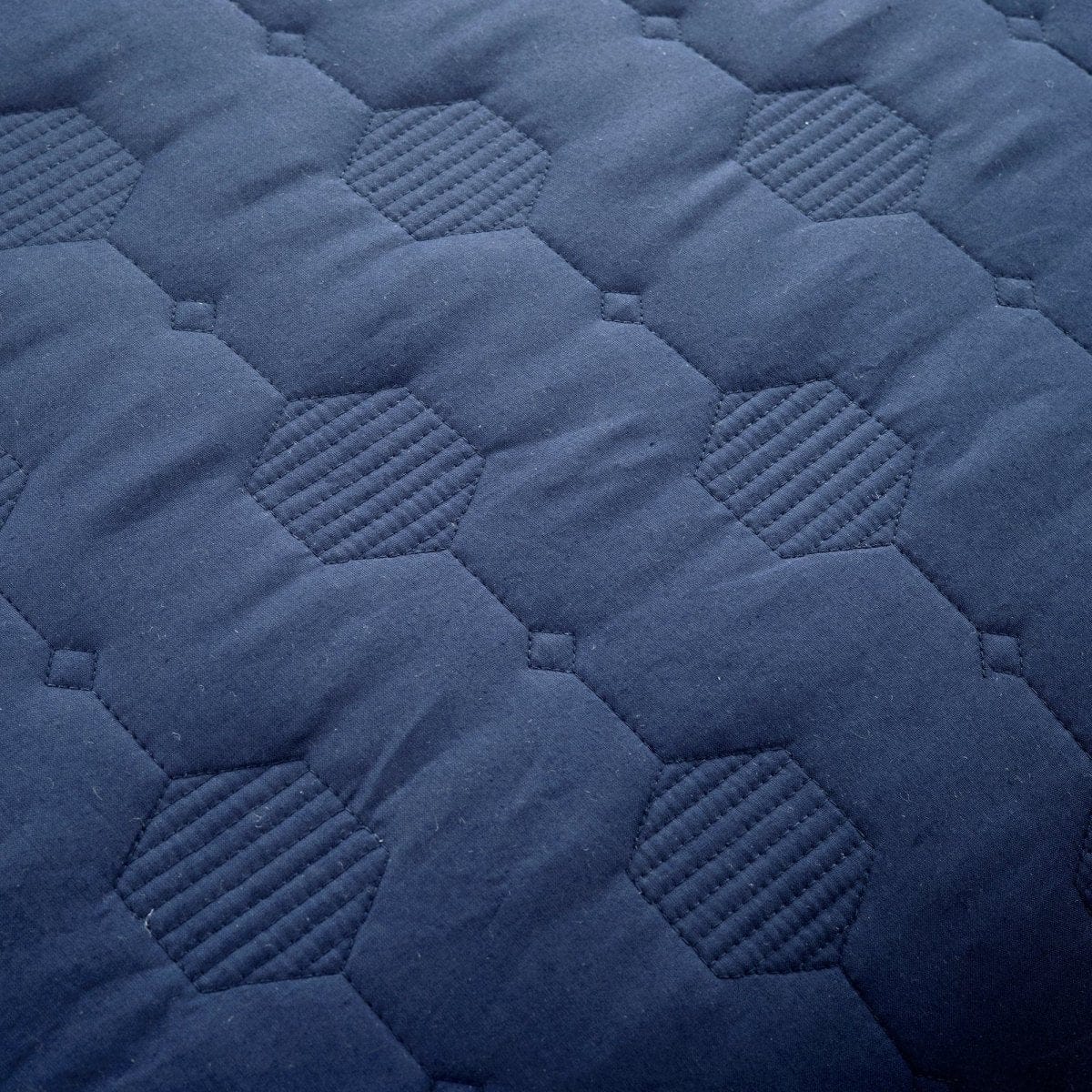 Hexagon Honeycomb Textured Cotton Quilt 3 Piece Set - Image 11