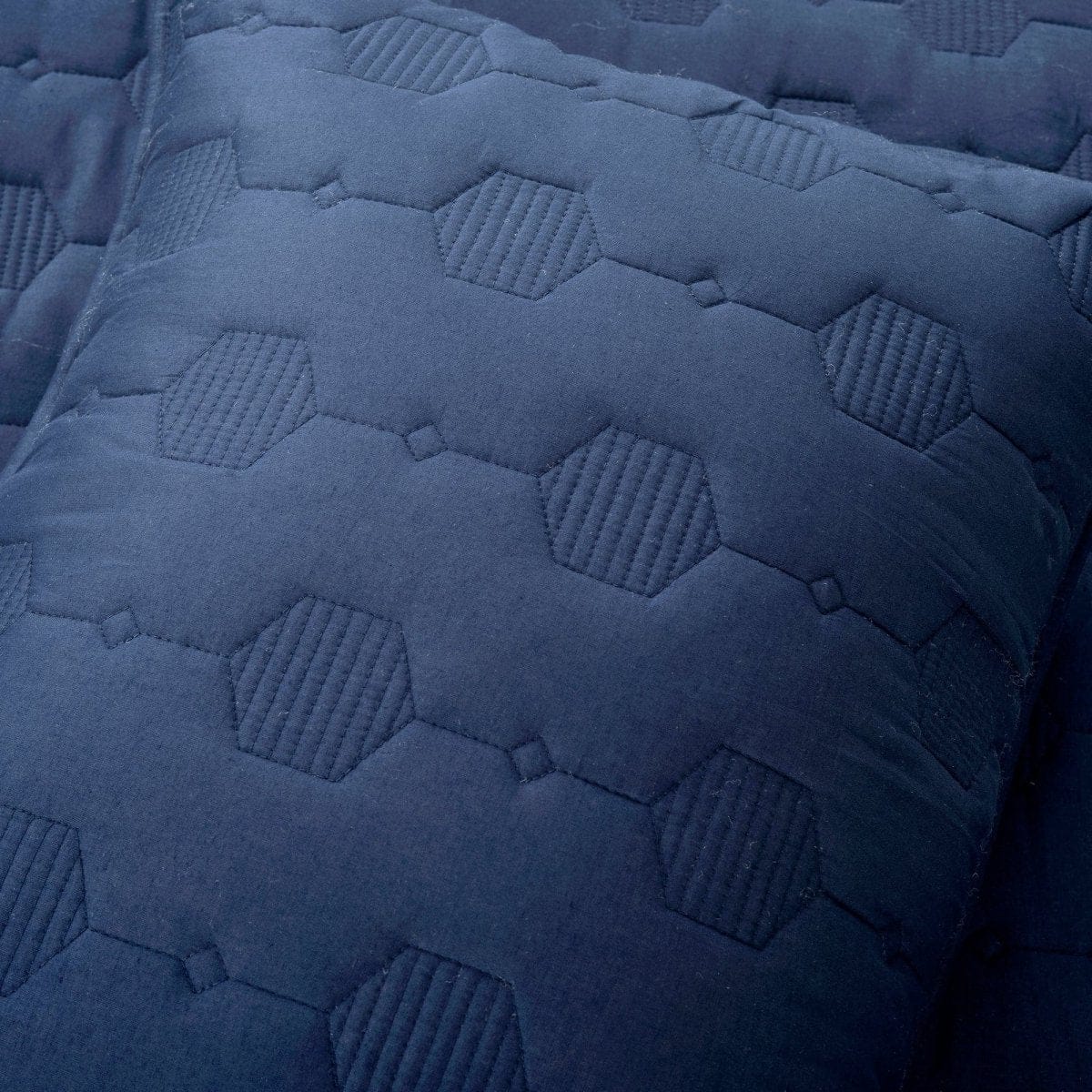 Hexagon Honeycomb Textured Cotton Quilt 3 Piece Set - Image 12