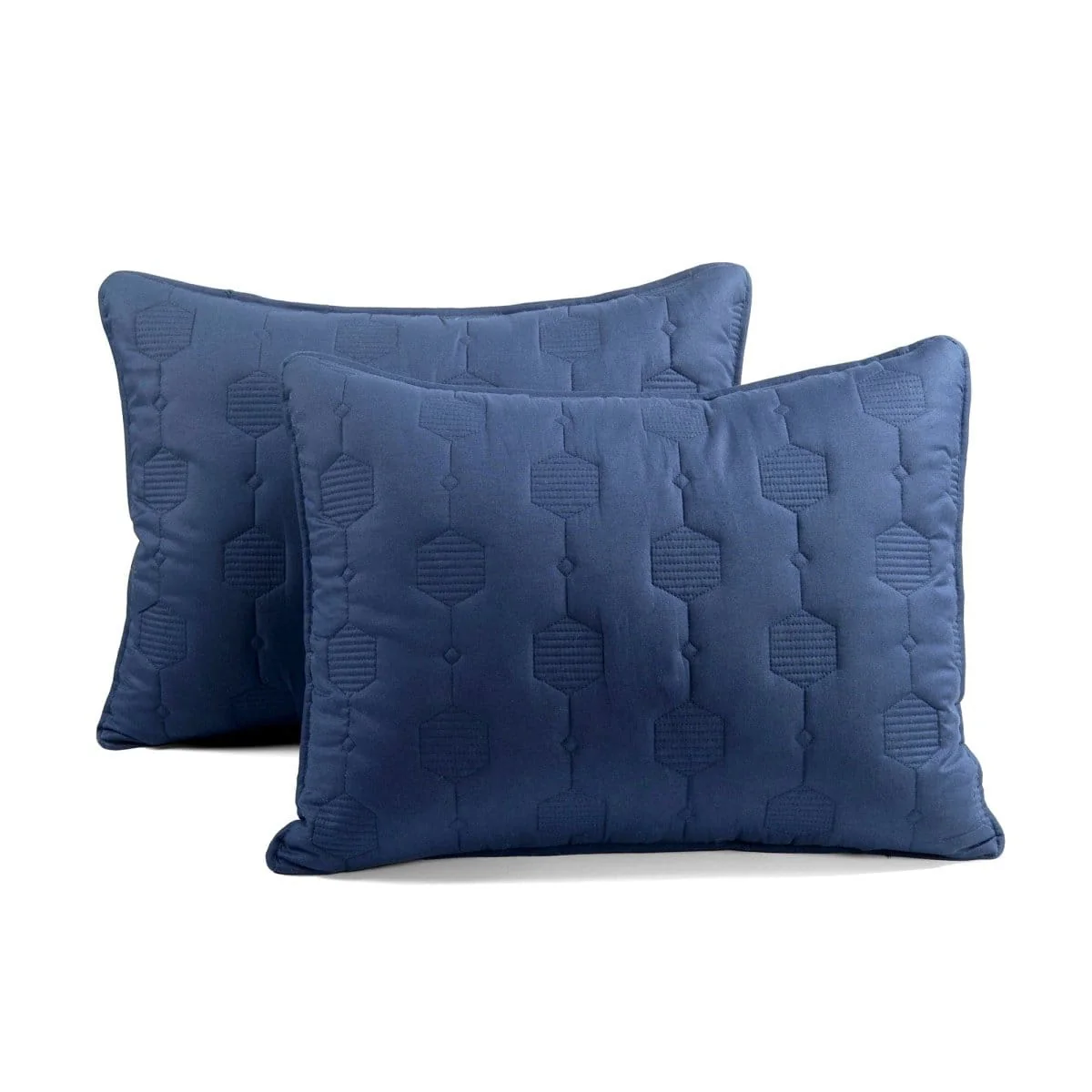 Hexagon Honeycomb Textured Cotton Quilt 3 Piece Set - Image 13