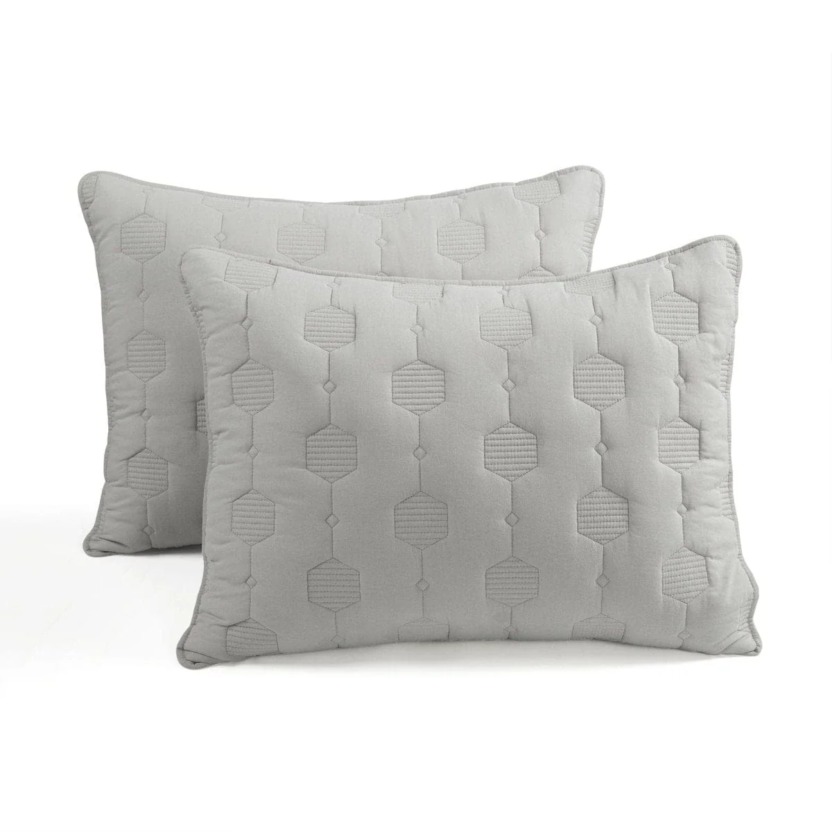 Hexagon Honeycomb Textured Cotton Quilt 3 Piece Set - Image 18