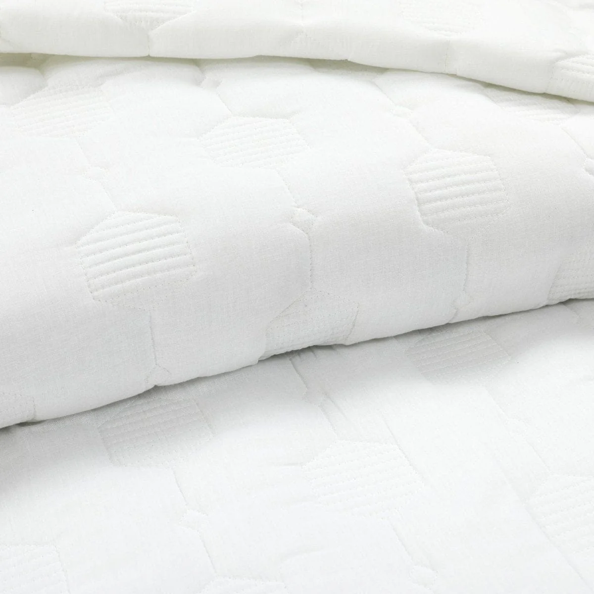 Hexagon Honeycomb Textured Cotton Quilt 3 Piece Set - Image 21