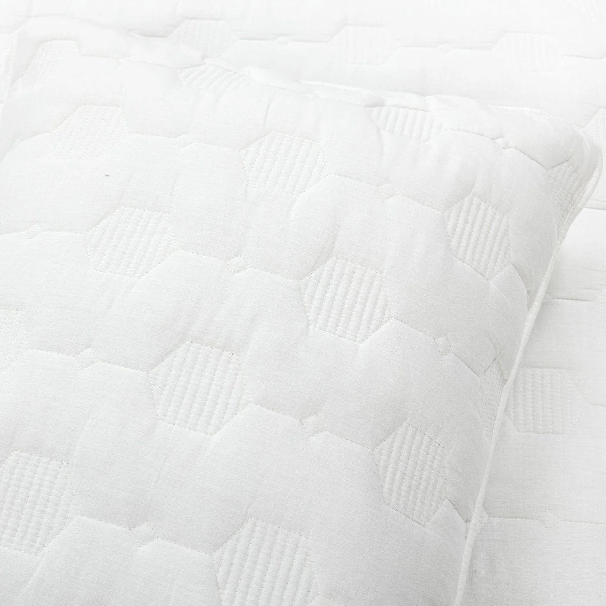 Hexagon Honeycomb Textured Cotton Quilt 3 Piece Set - Image 23