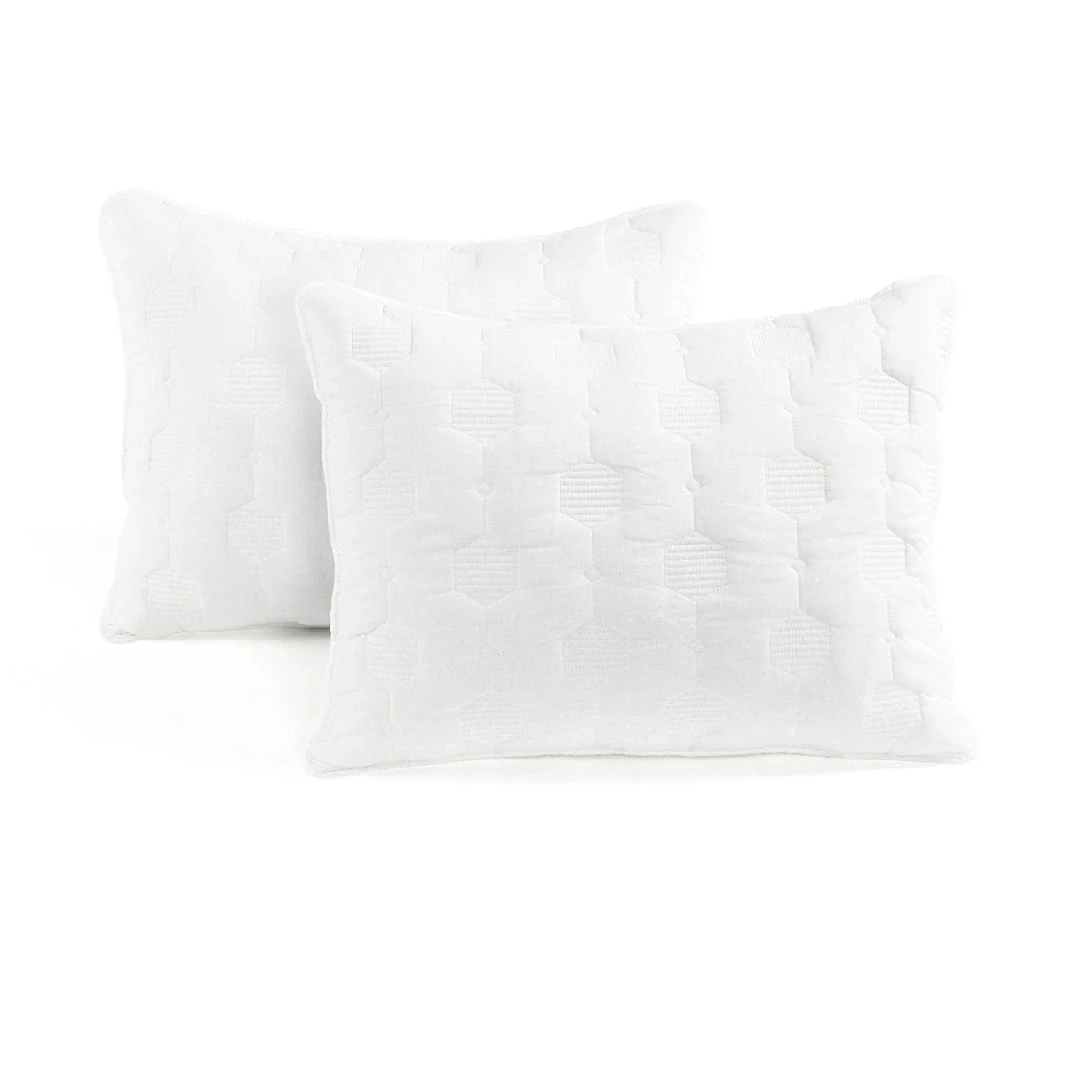 Hexagon Honeycomb Textured Cotton Quilt 3 Piece Set - Image 24