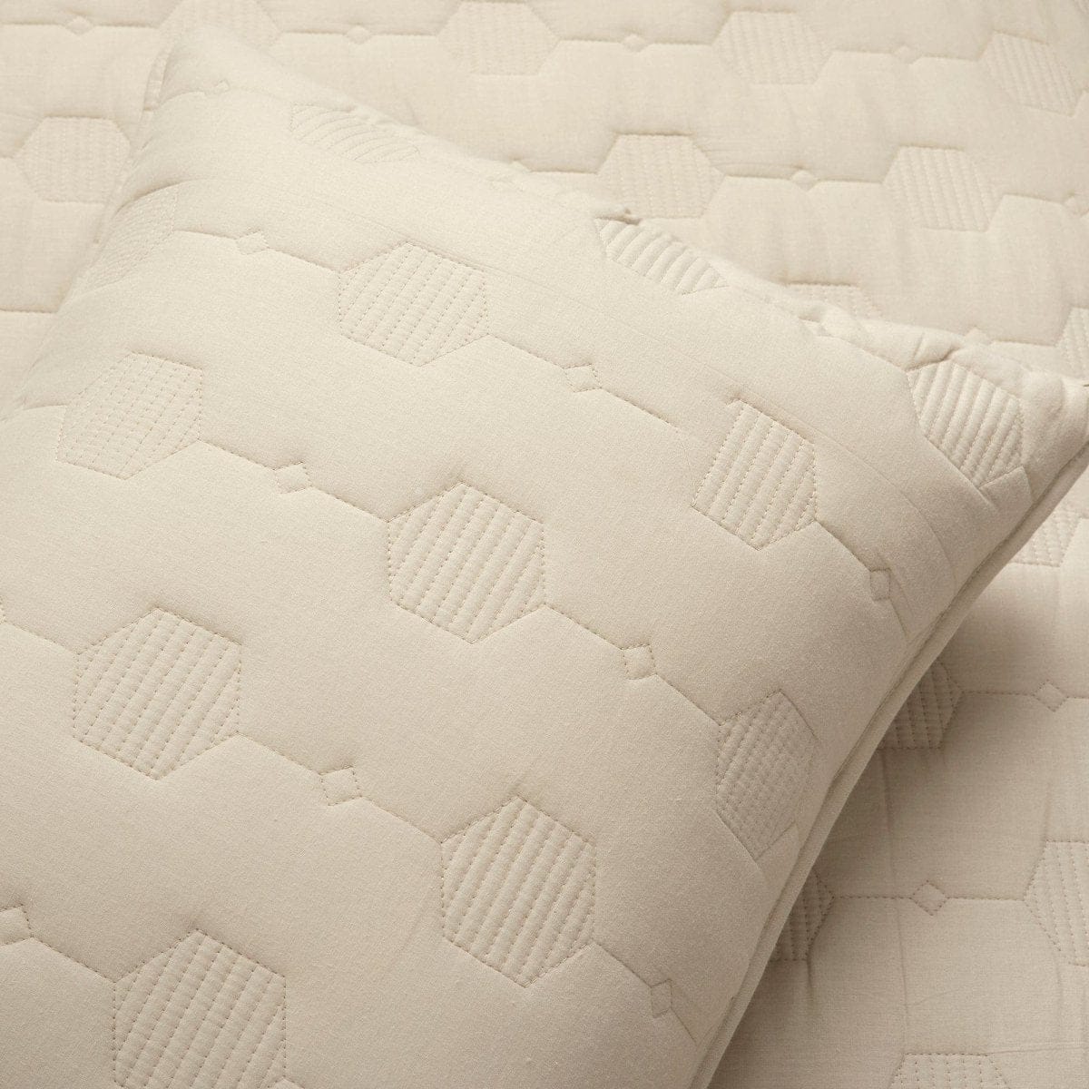 Hexagon Honeycomb Textured Cotton Quilt 3 Piece Set - Image 6