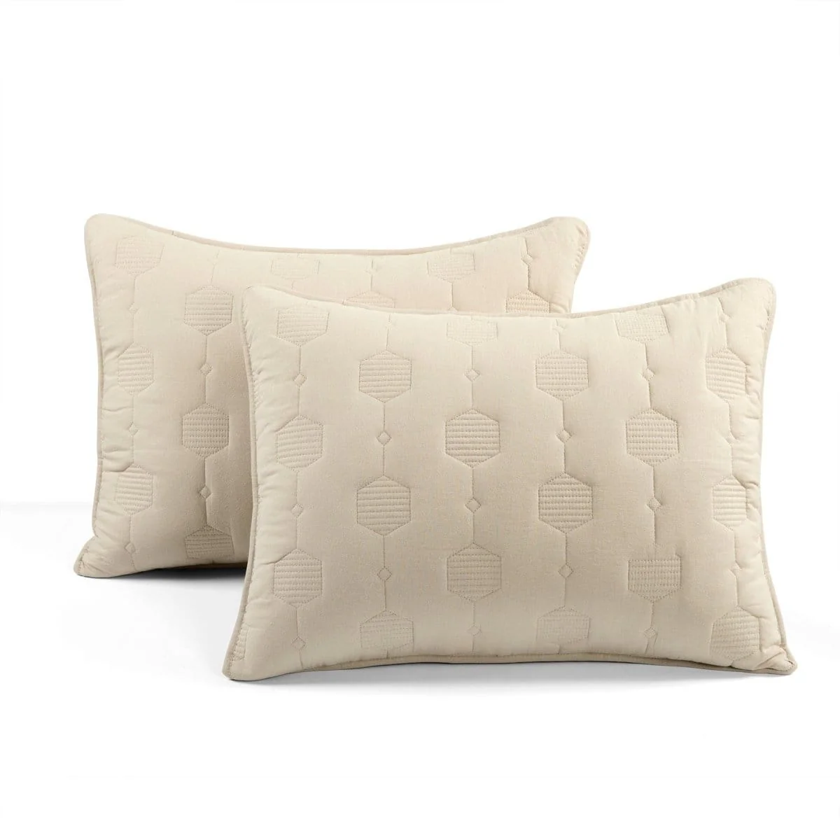 Hexagon Honeycomb Textured Cotton Quilt 3 Piece Set - Image 8
