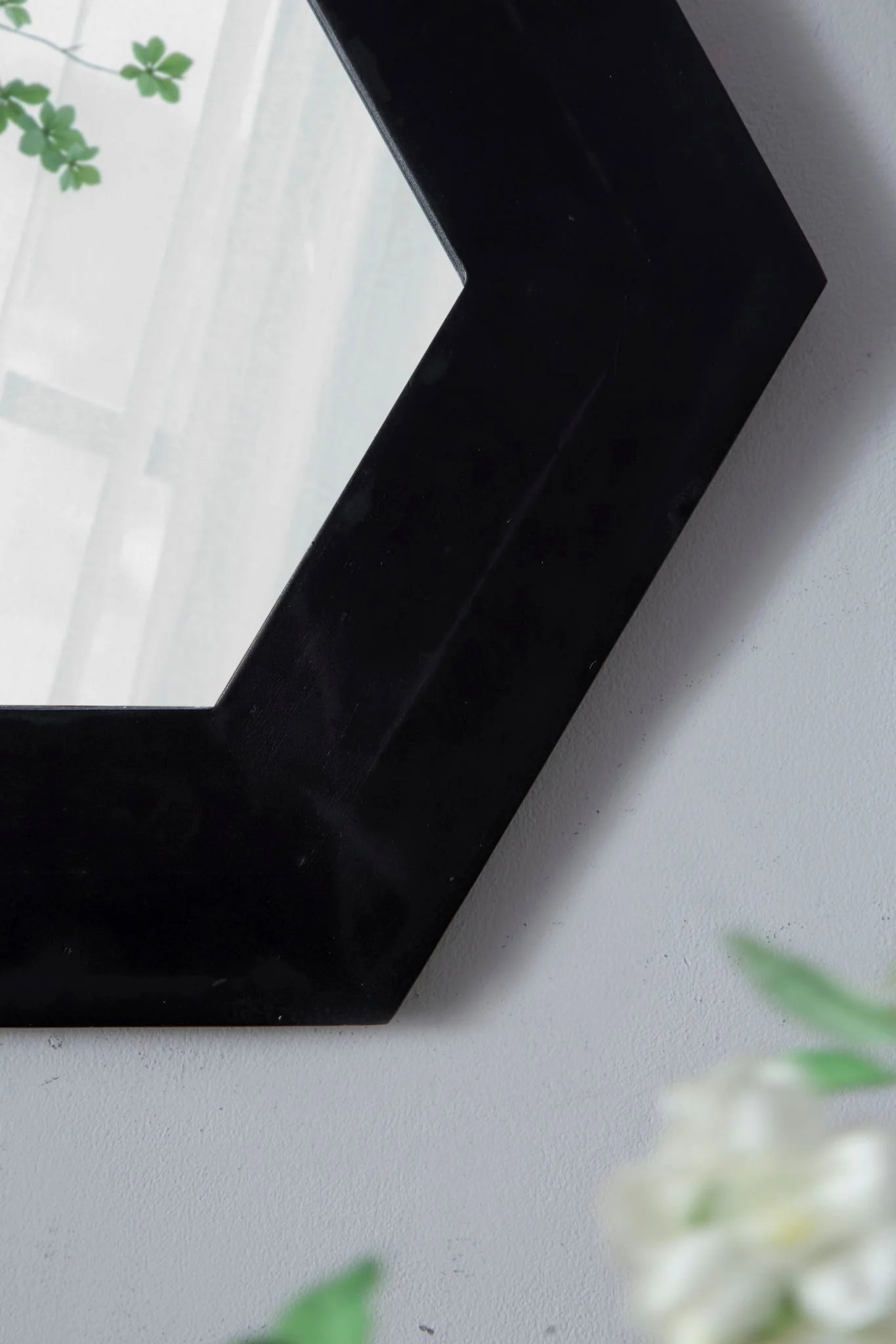 Hexagon Mirror With Natural Wood Frame - Image 7