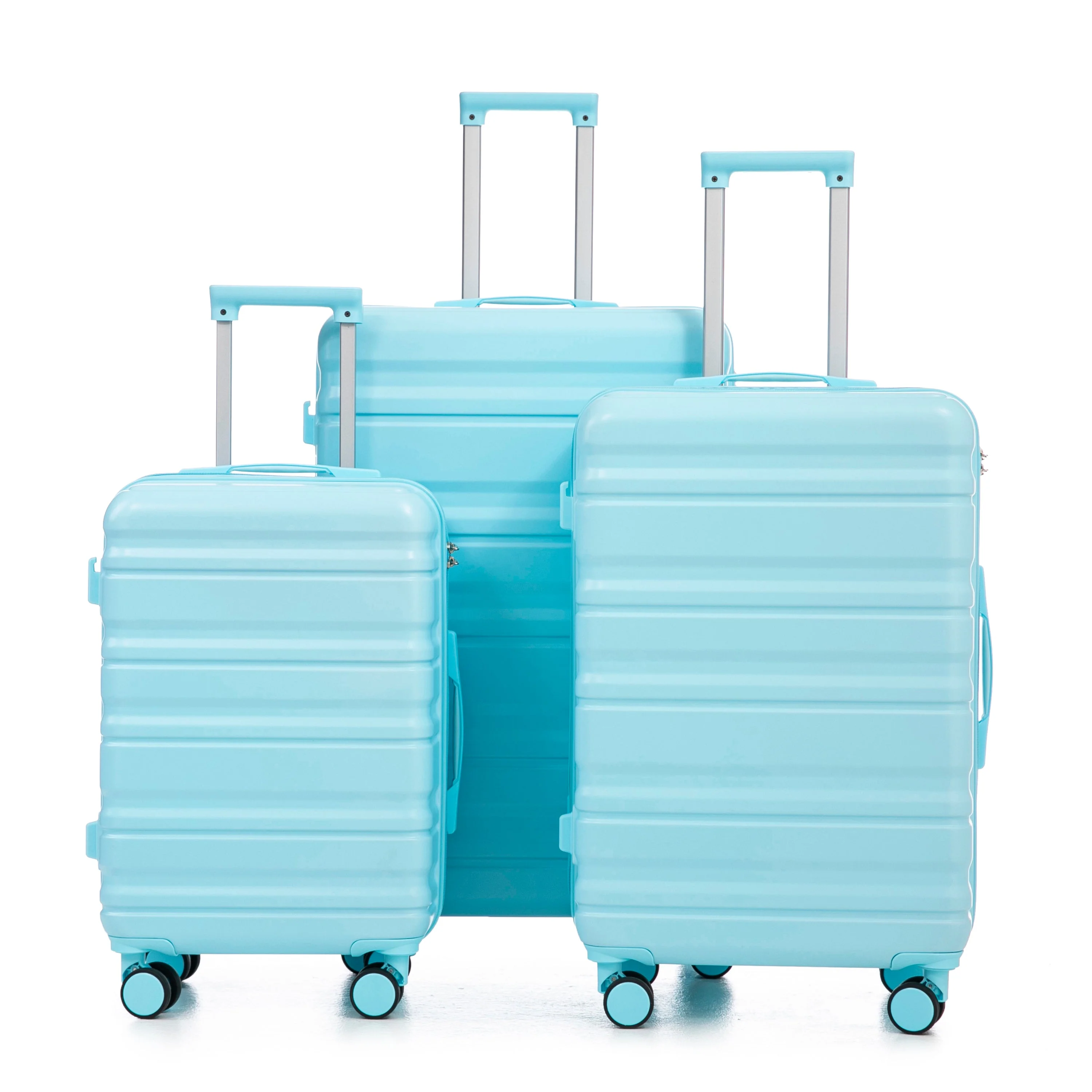 HIFINE Tourist 3-Piece ABS Spinner Wheel Luggage Set (Blue) - Image 13