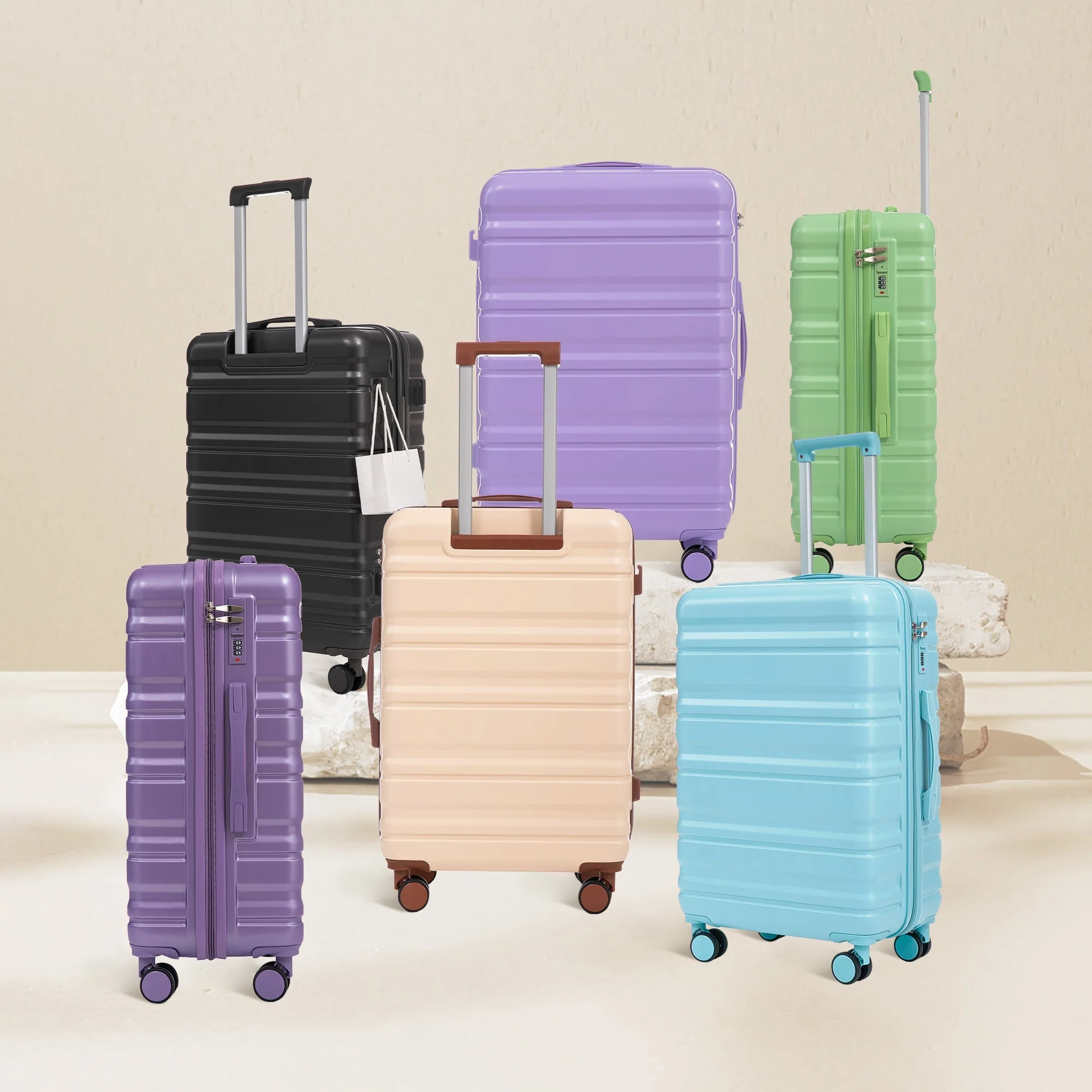 HIFINE Tourist 3-Piece ABS Spinner Wheel Luggage Set (Blue) - Image 2
