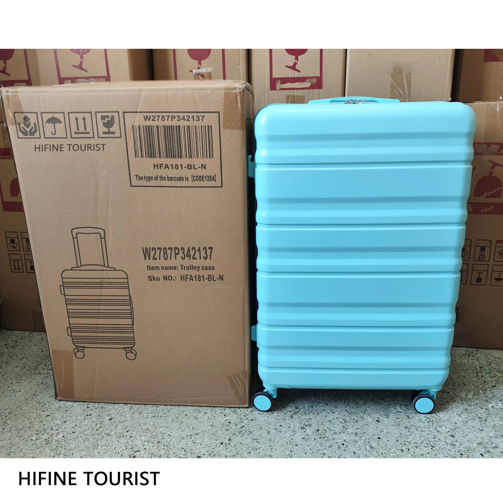 HIFINE Tourist 3-Piece ABS Spinner Wheel Luggage Set (Blue) - Image 27