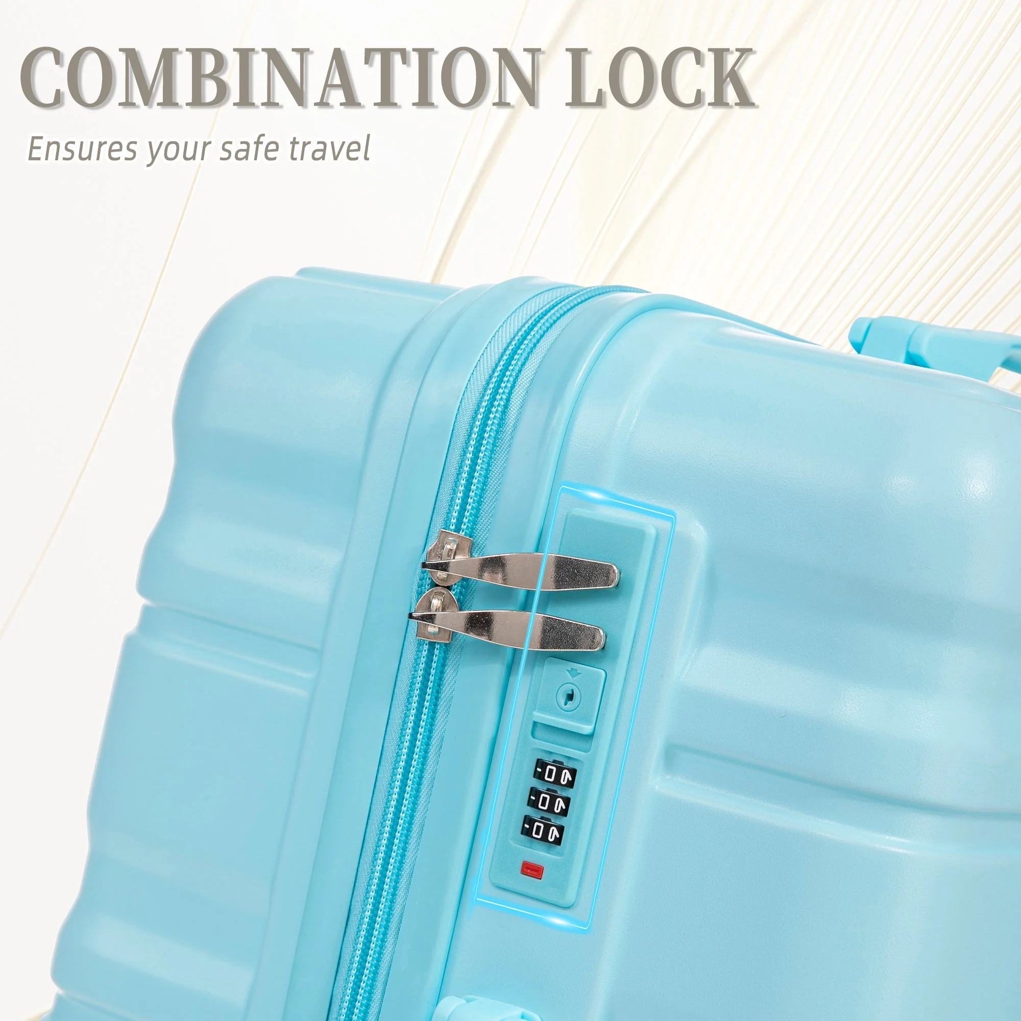 HIFINE Tourist 3-Piece ABS Spinner Wheel Luggage Set (Blue) - Image 8