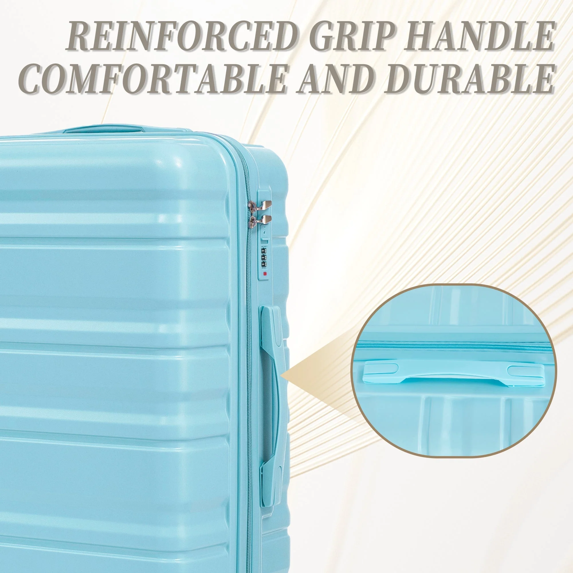 HIFINE Tourist 3-Piece ABS Spinner Wheel Luggage Set (Blue) - Image 9