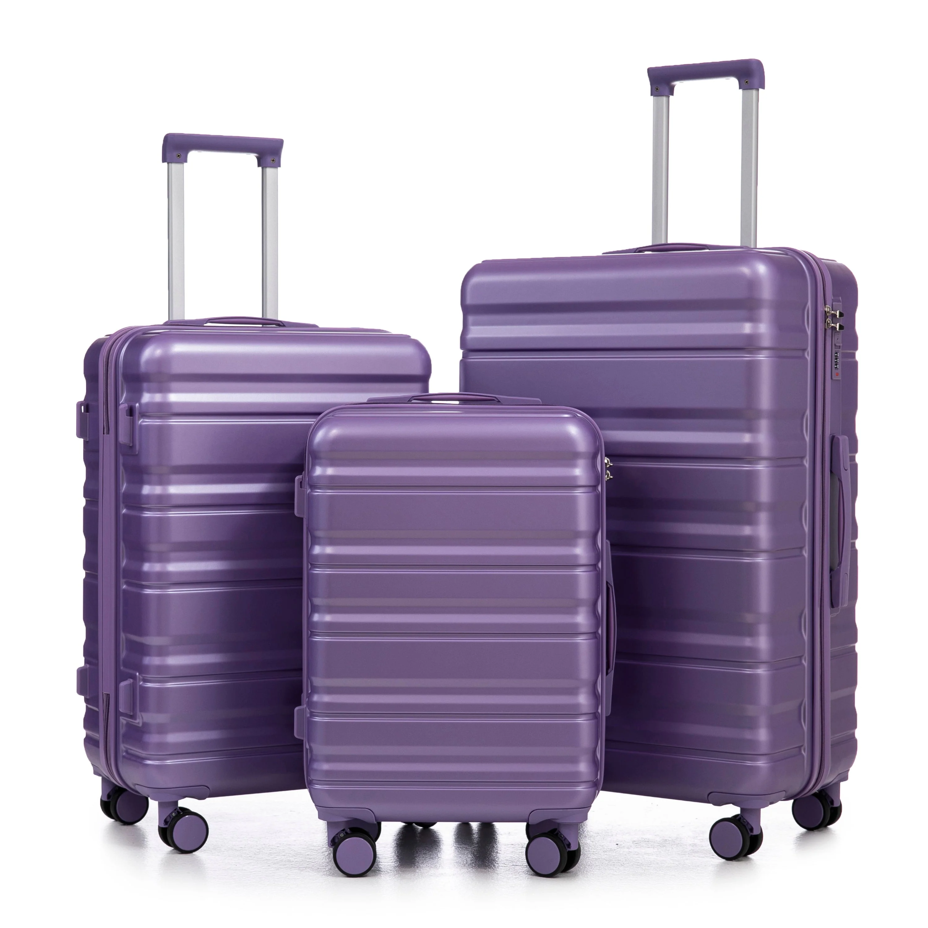HIFINE Tourist 3-Piece ABS Spinner Wheel Luggage Set (Purple) - Image 21
