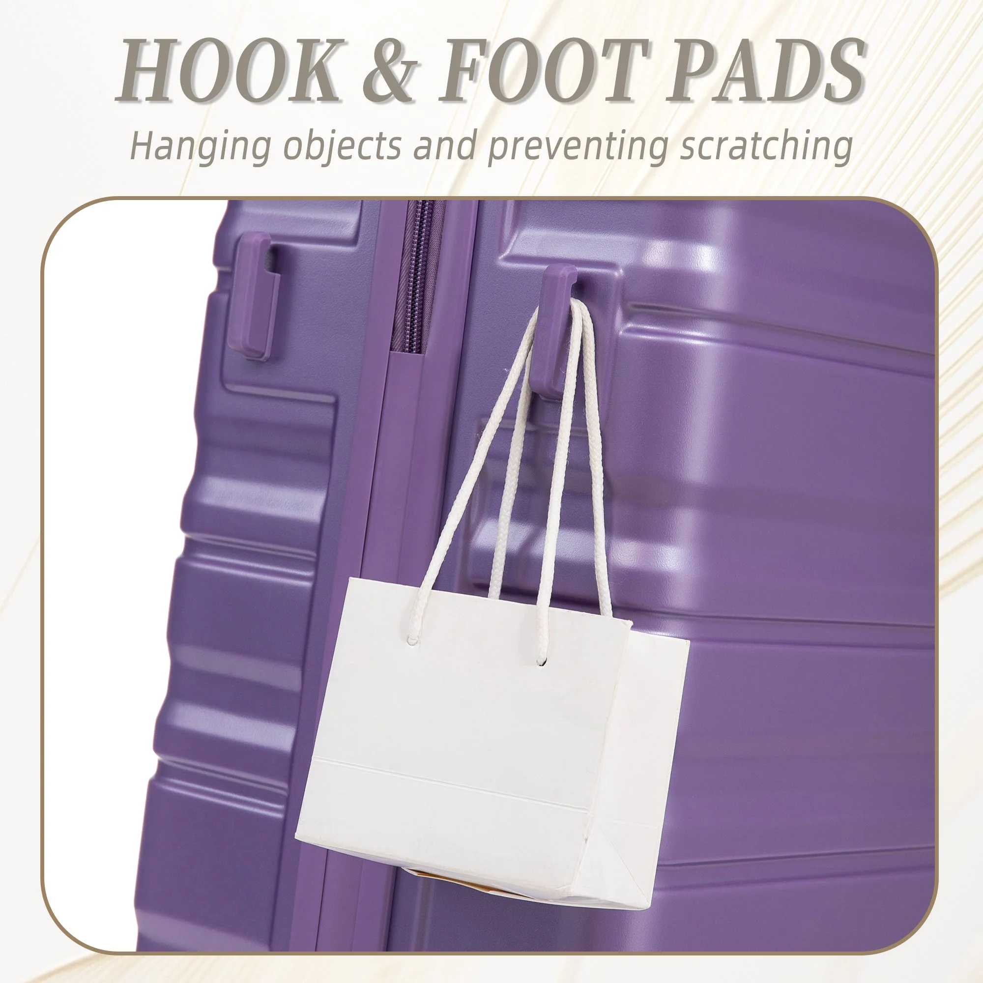 HIFINE Tourist 3-Piece ABS Spinner Wheel Luggage Set (Purple) - Image 9