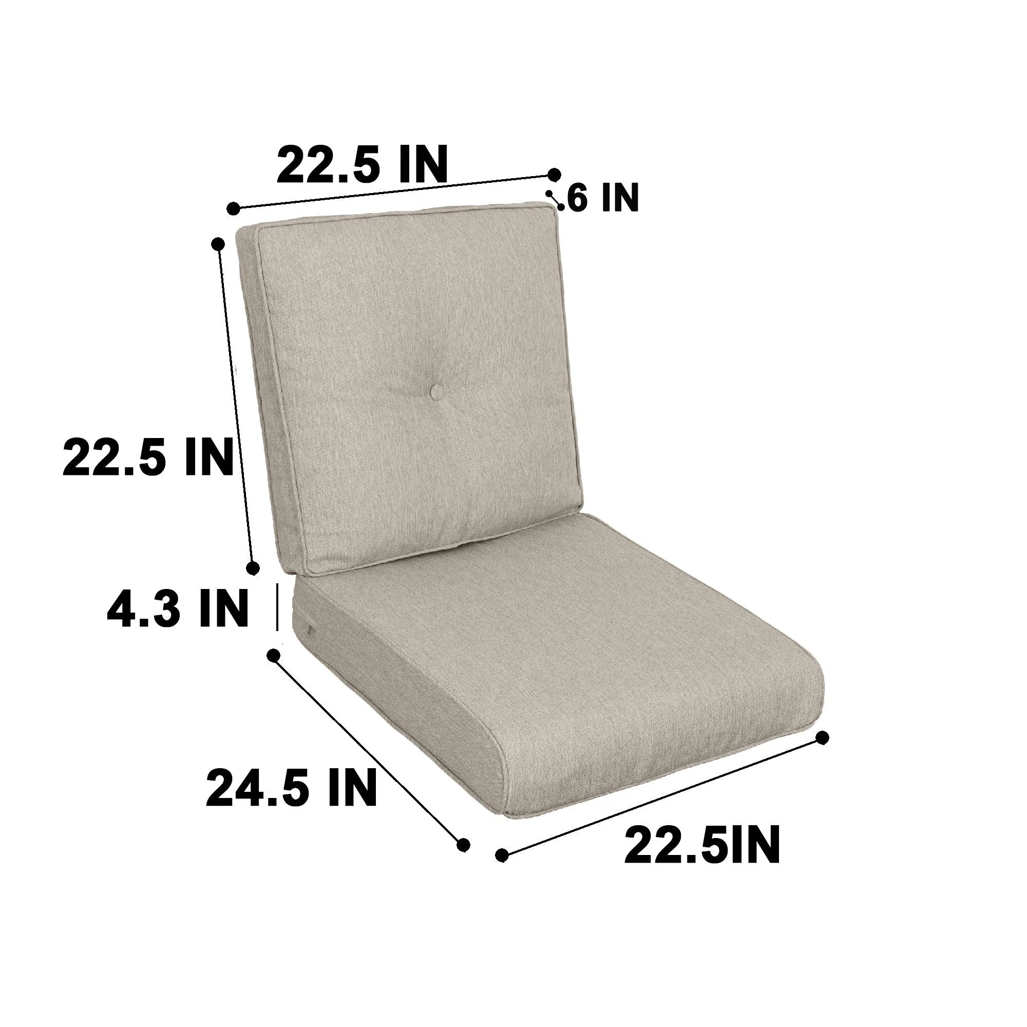 High Back Patio Chair Cushions For Garden (Set of 2) - Image 7