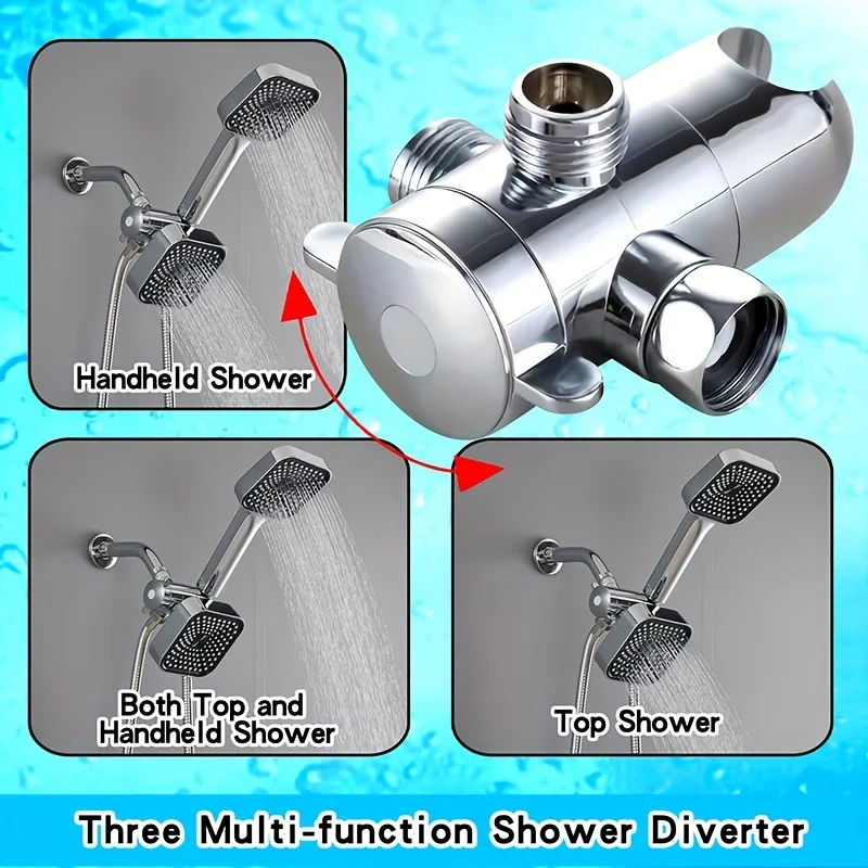 High-Flow 2-in-1 Handheld & Rain Shower Head Set Square Wall-Mounted Bathroom - Image 4
