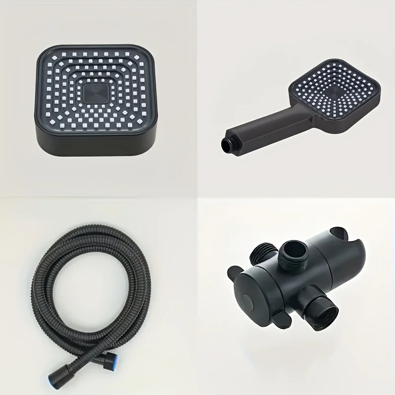 High-Flow 2-in-1 Handheld & Rain Shower Head Set Square Wall-Mounted Bathroom - Image 7