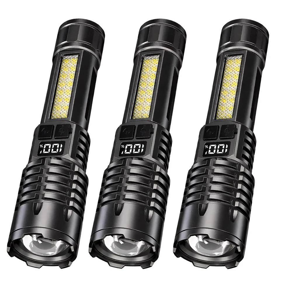 High Power LED Flashlight TYPE-C Rechargeable COB Torch Outdoor Camping Hiking Light - Image 8