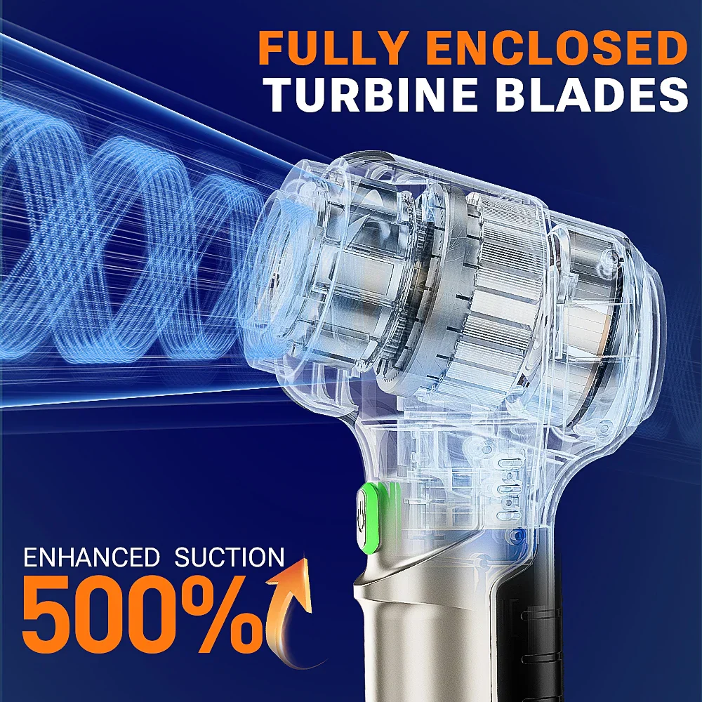 High Pressure Cordless Car Vacuum Cleaner Powerful Wireless Mini Vacuum - Image 3