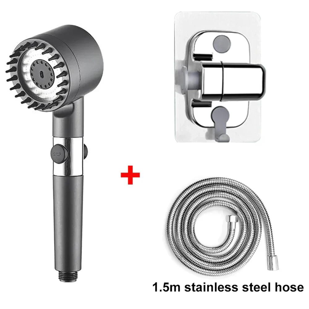 High Pressure Handheld Shower Head 3 Modes Filter Spa Spray with ON/OFF Water Save - Image 9