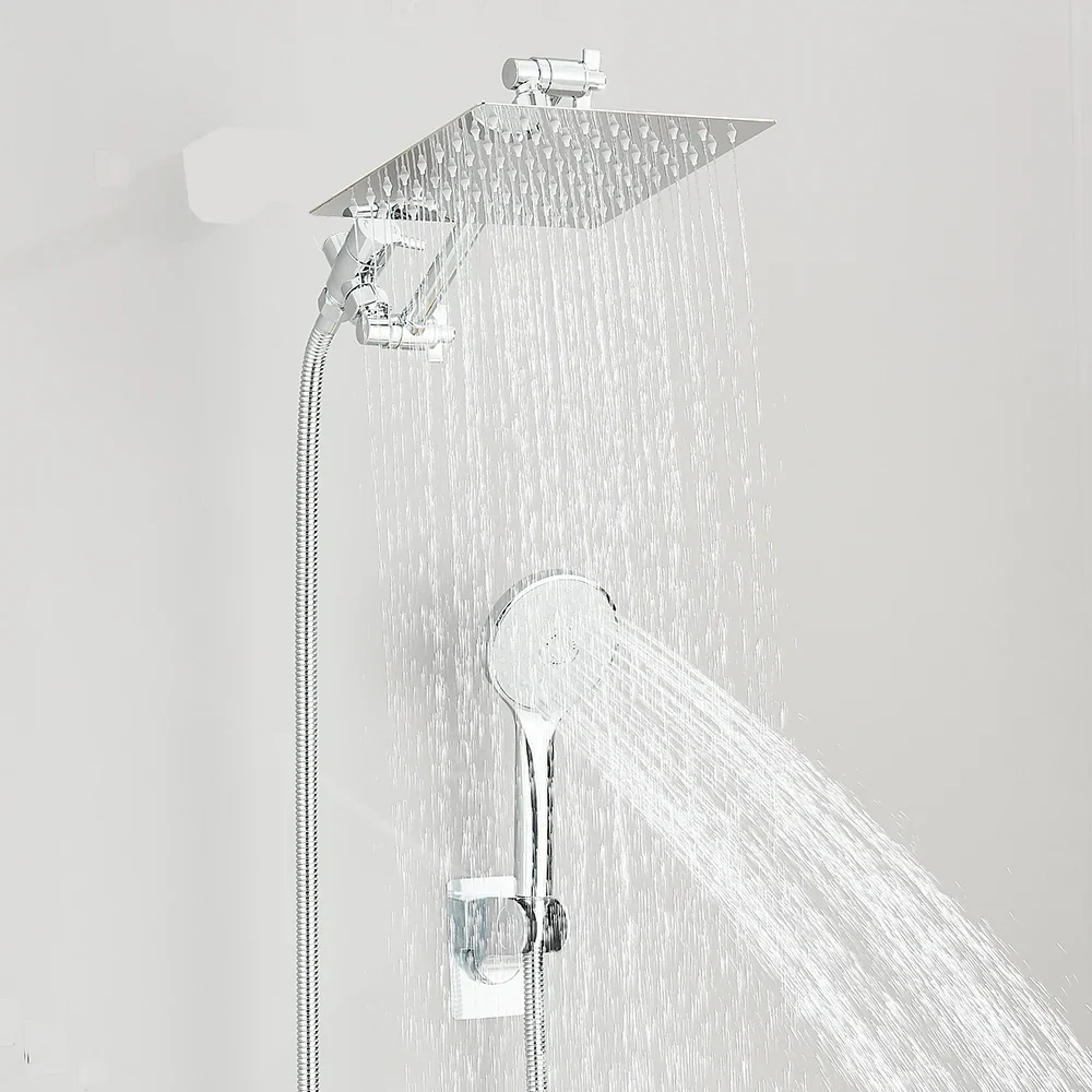 High Pressure Rain Shower Head 8-12Inch with Handheld & Adjustable Arm Spray - Image 2